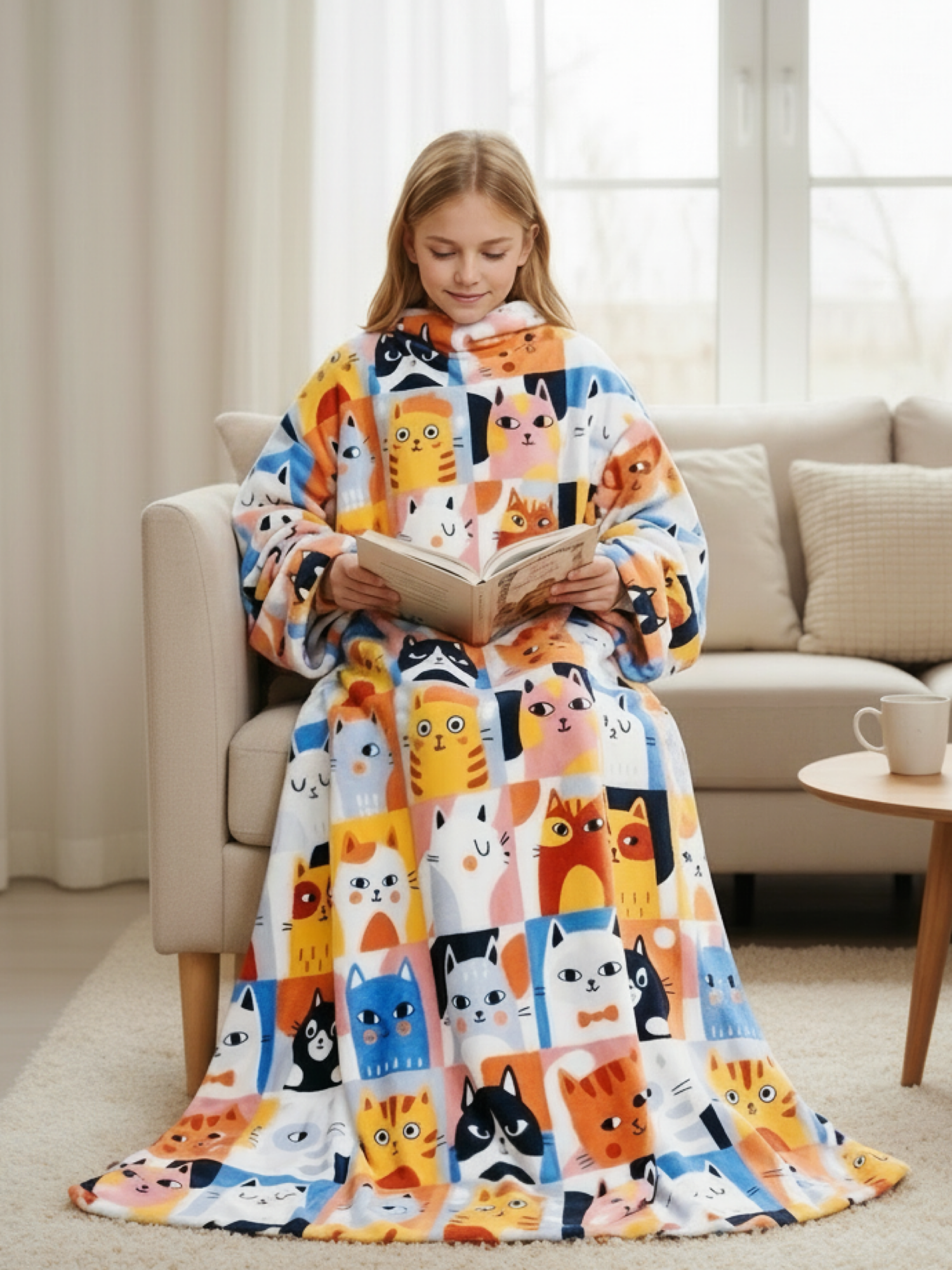 Плед Gekoko Эрмитажные коты 110 x 140 см велсофт - фото 6