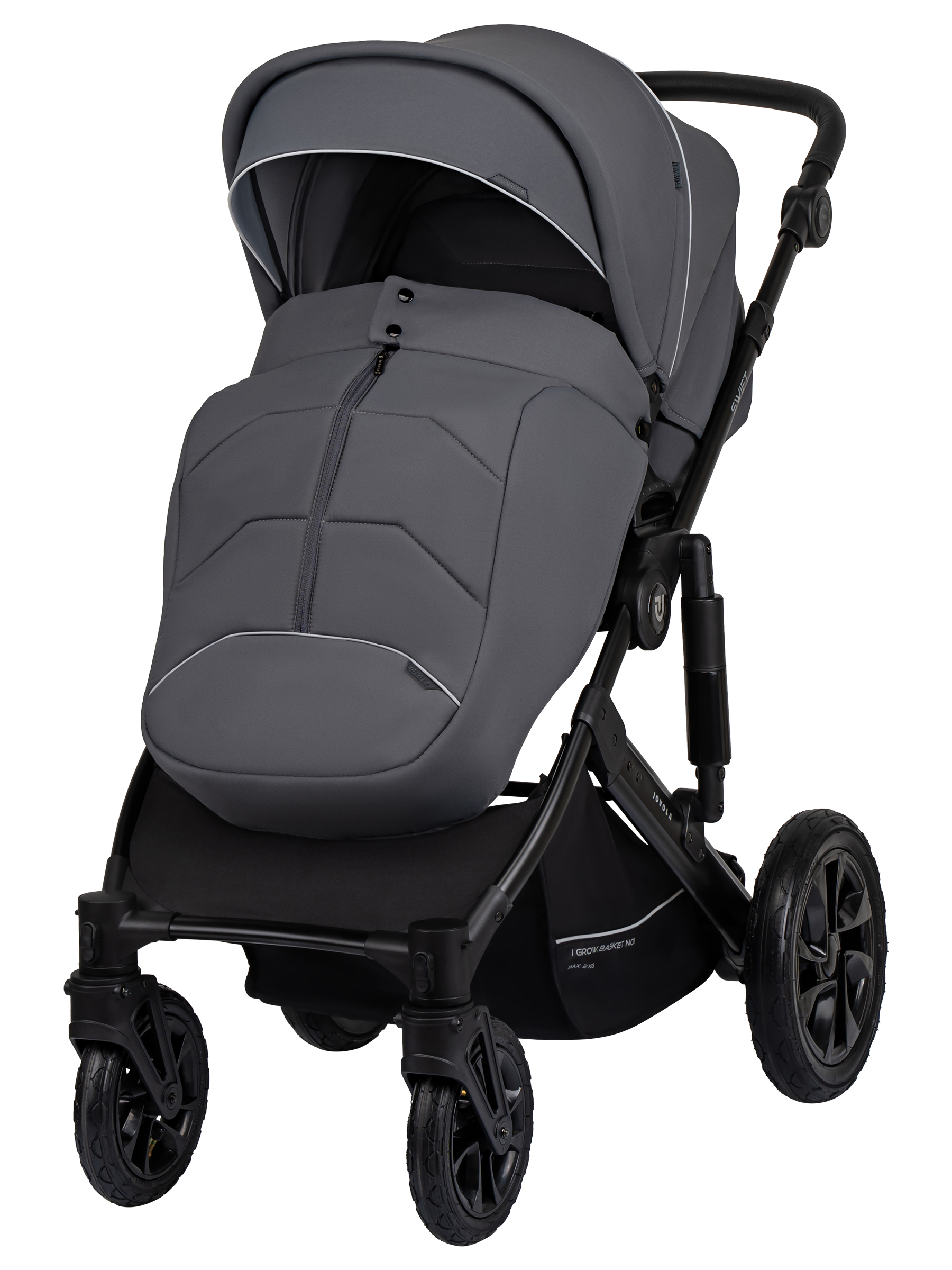 Коляска 3в1 JOVOLA Swift Plus темно-серый - фото 9