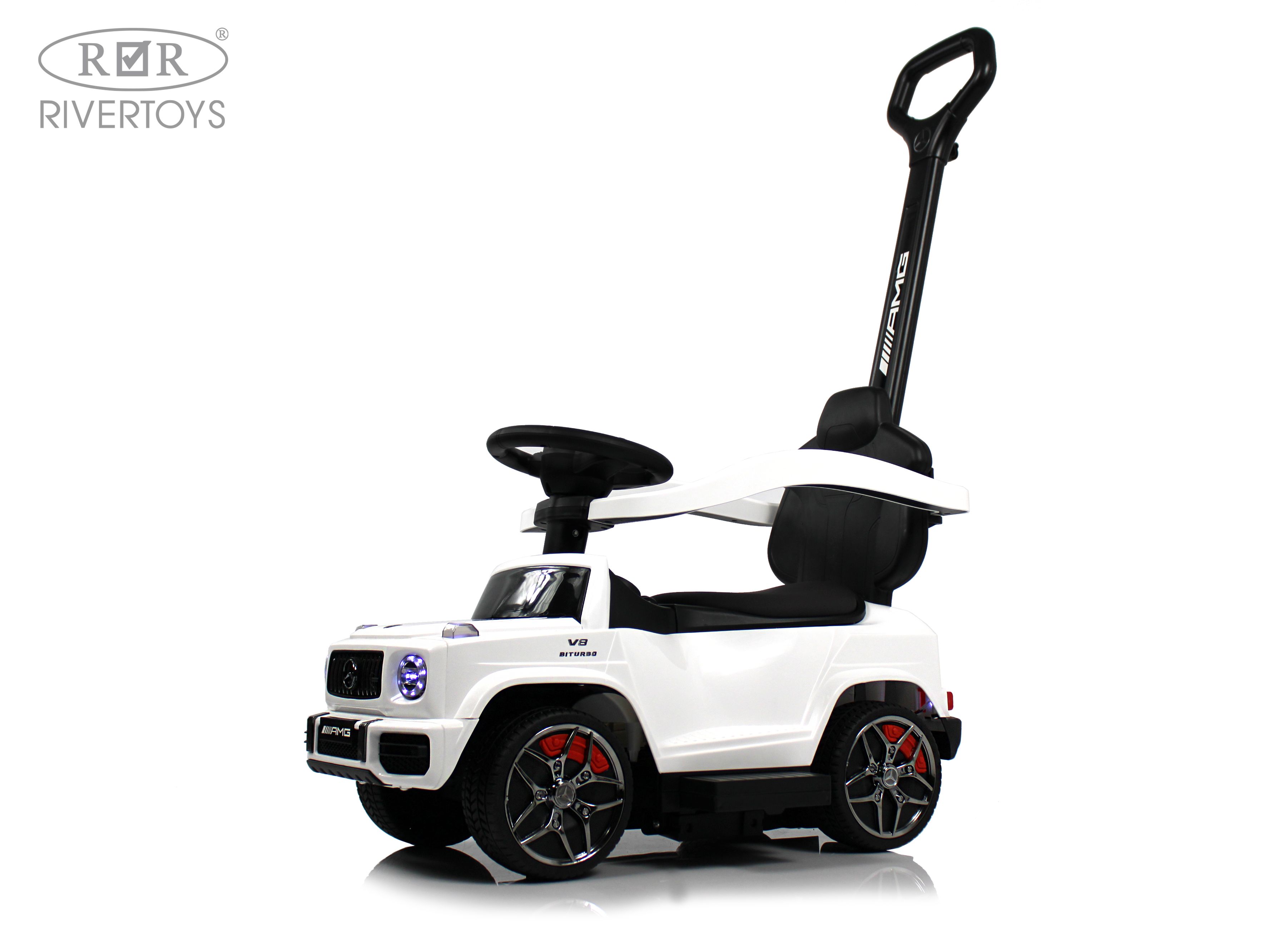 Каталка RIVERTOYS Mercedes-BenzG63 White Diamond белый - фото 14