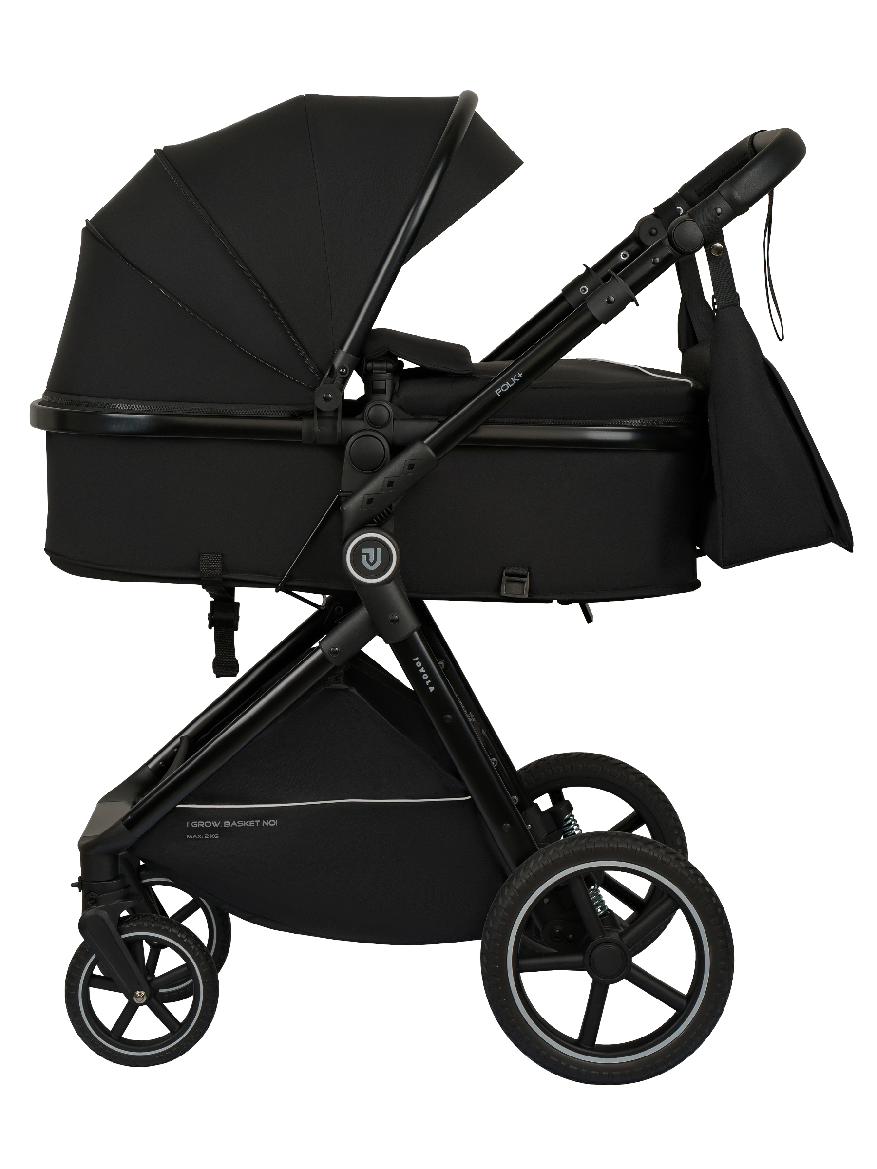 Коляска трансформер JOVOLA Folk+ 3в1 черный - фото 15
