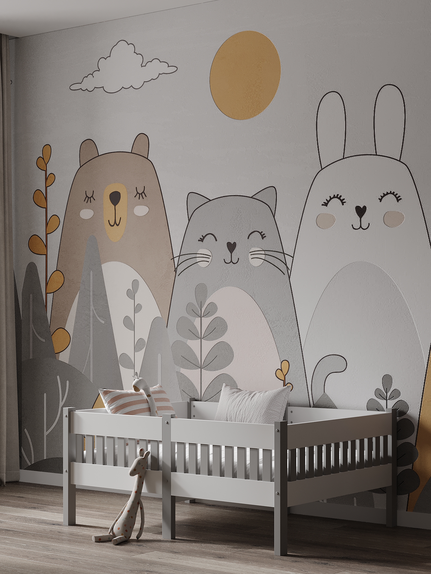 Кровать подростковая Moms charm Бортики (белый, серый) - фото 10