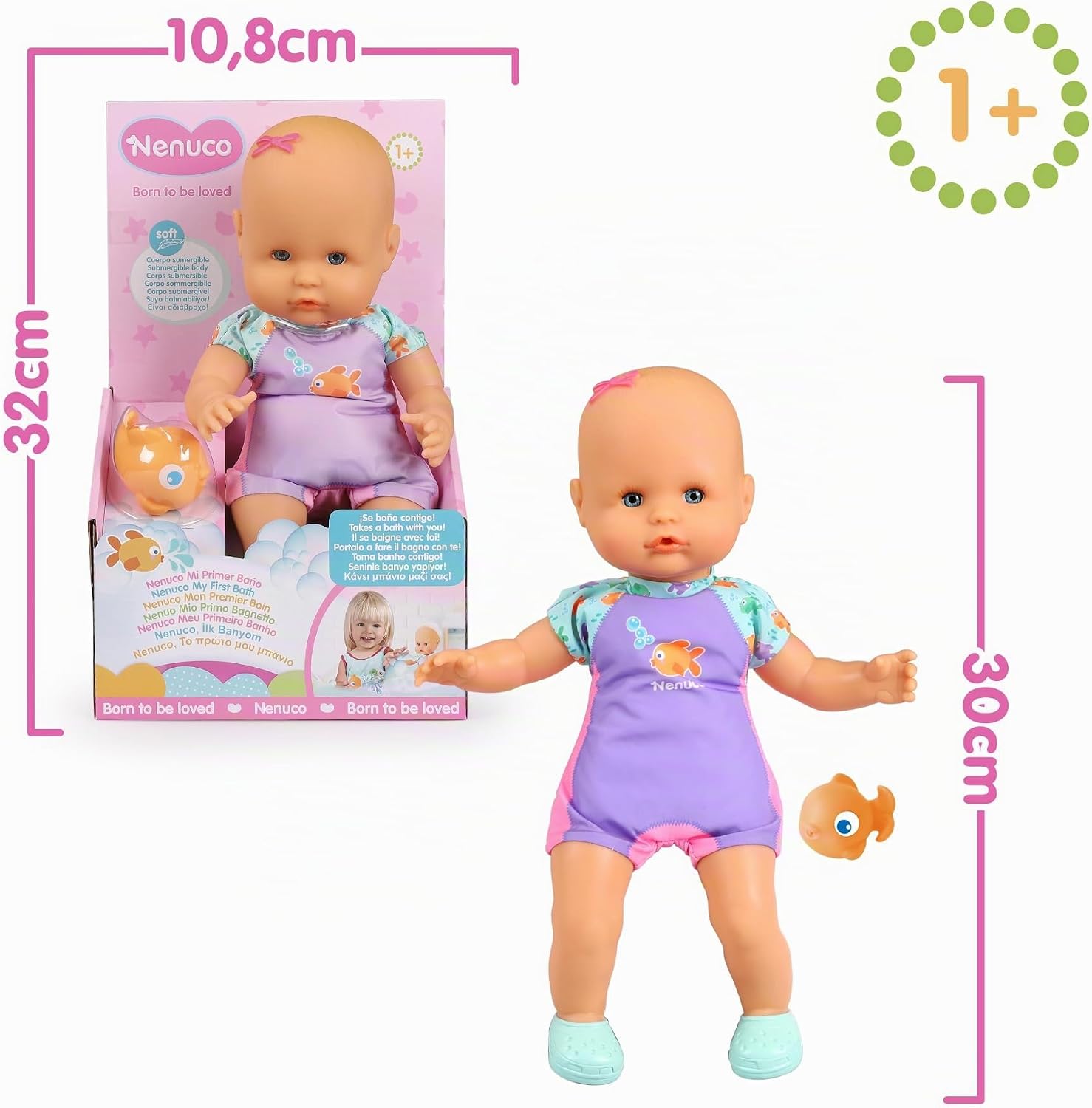 Кукла пупс Famosa Nenuco Мое первое купание высота 30 см NFN88000 - фото 7