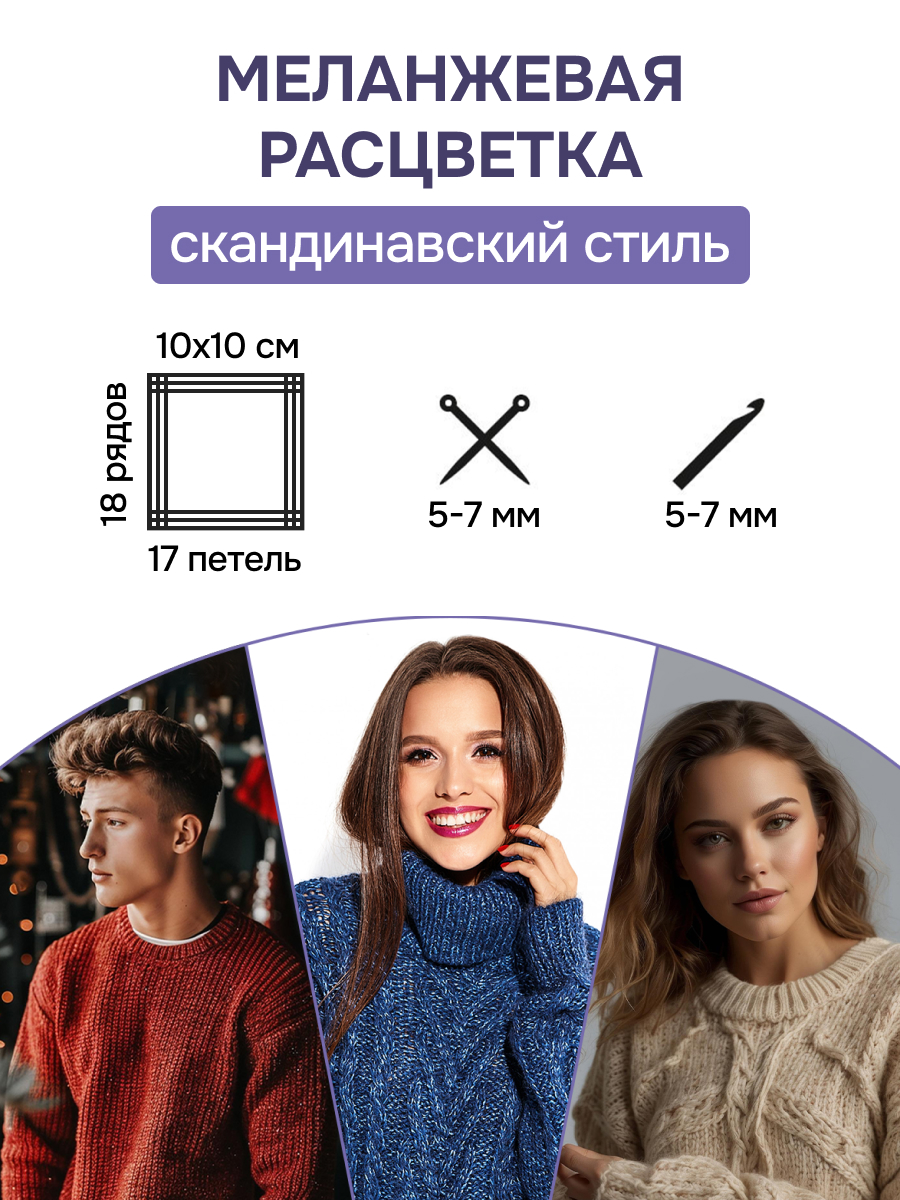 Пряжа для вязания Люблю Вязать 100г 175м 3шт - фото 3
