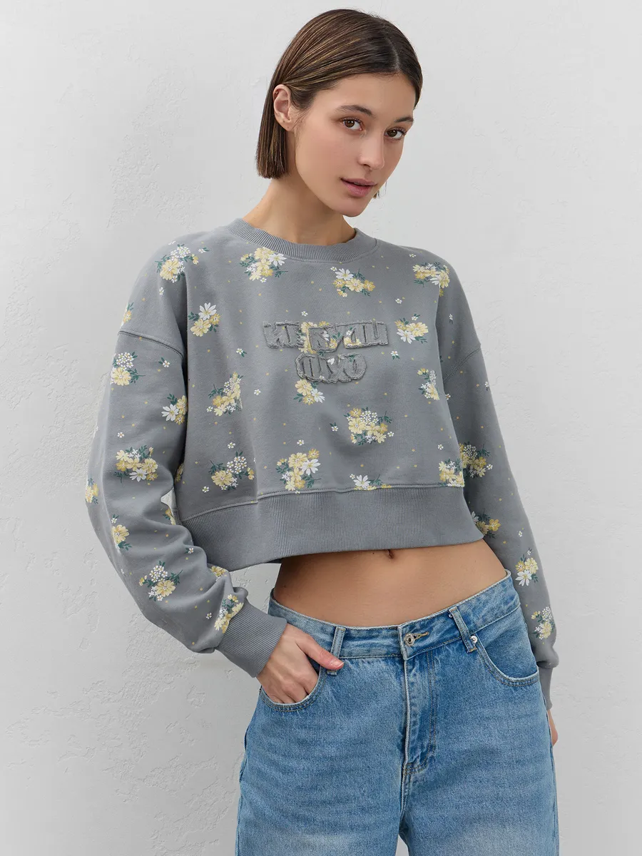 Свитшот Mark Formelle (Марк Формэль) 122966/цветы на сером - фото 6