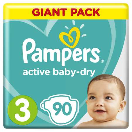 Подгузники Pampers Active Baby-Dry 3 (6-10 кг) 90 шт.