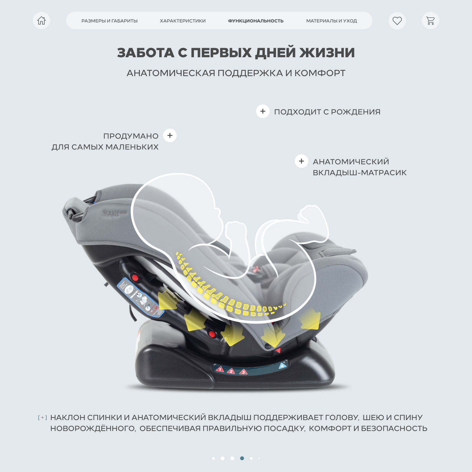 Автокресло Rant Basic Rally next 0+/1/2 (0-25 кг) серый - фото 5