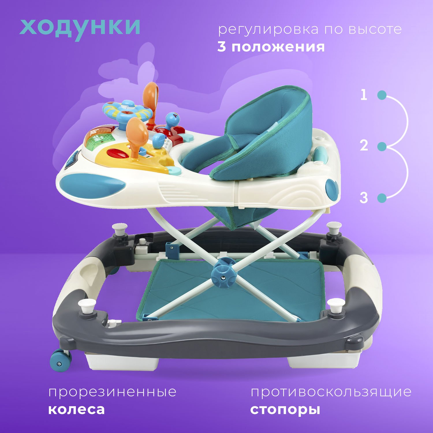 Ходунки Nuovita Carrozza зеленый - фото 6