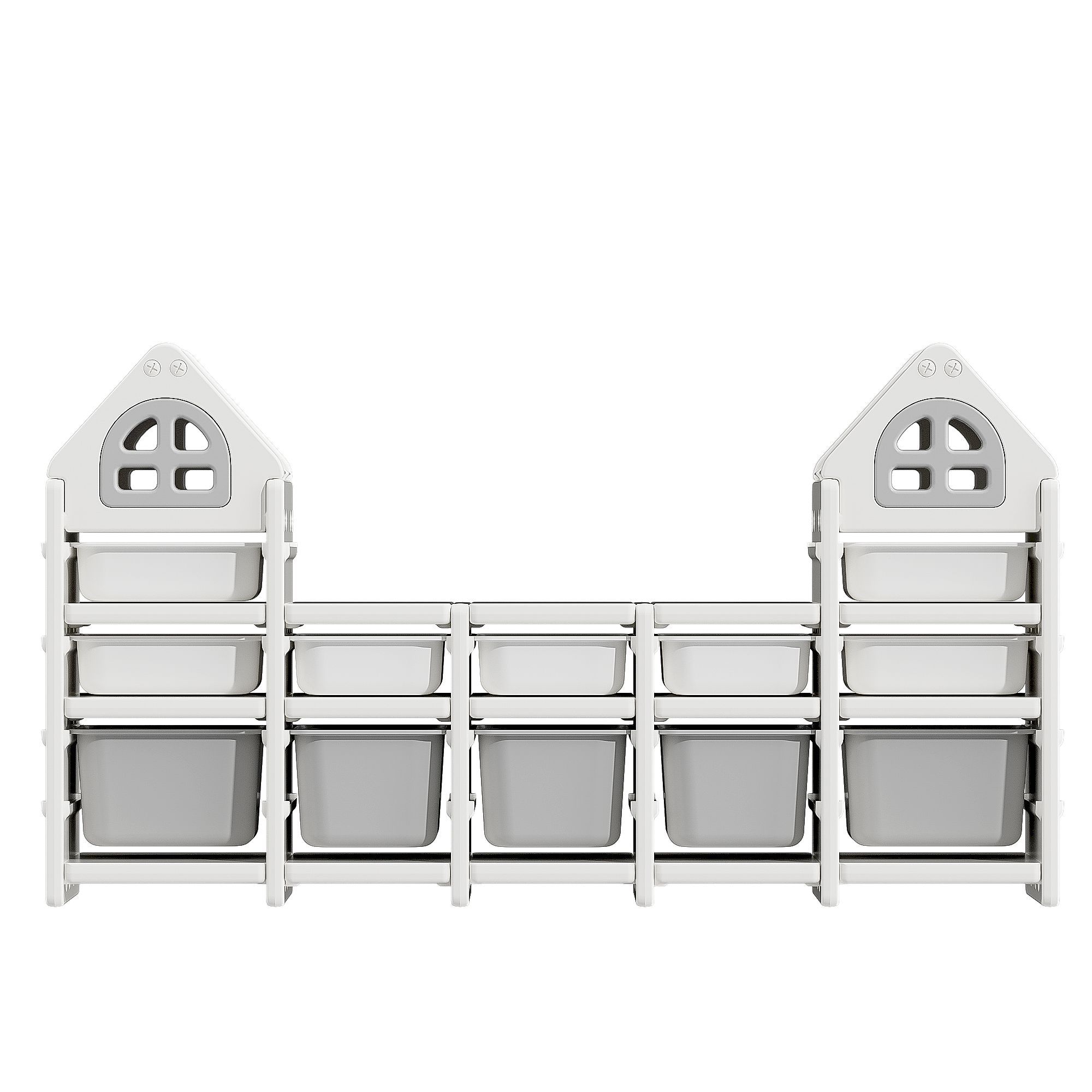 Стеллаж для игрушек UNIX Kids 12 ящиков Grey - фото 16