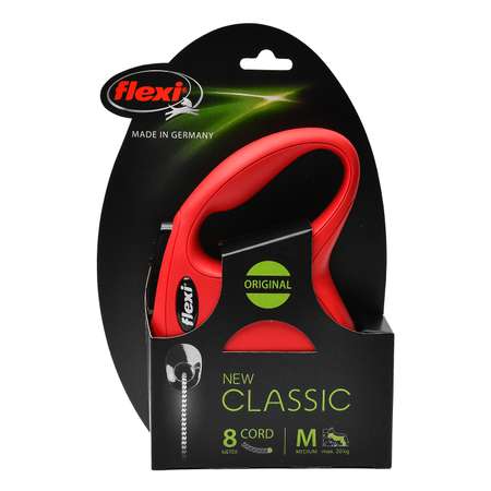 Рулетка Flexi New Classic M трос 8м до 20кг Красная