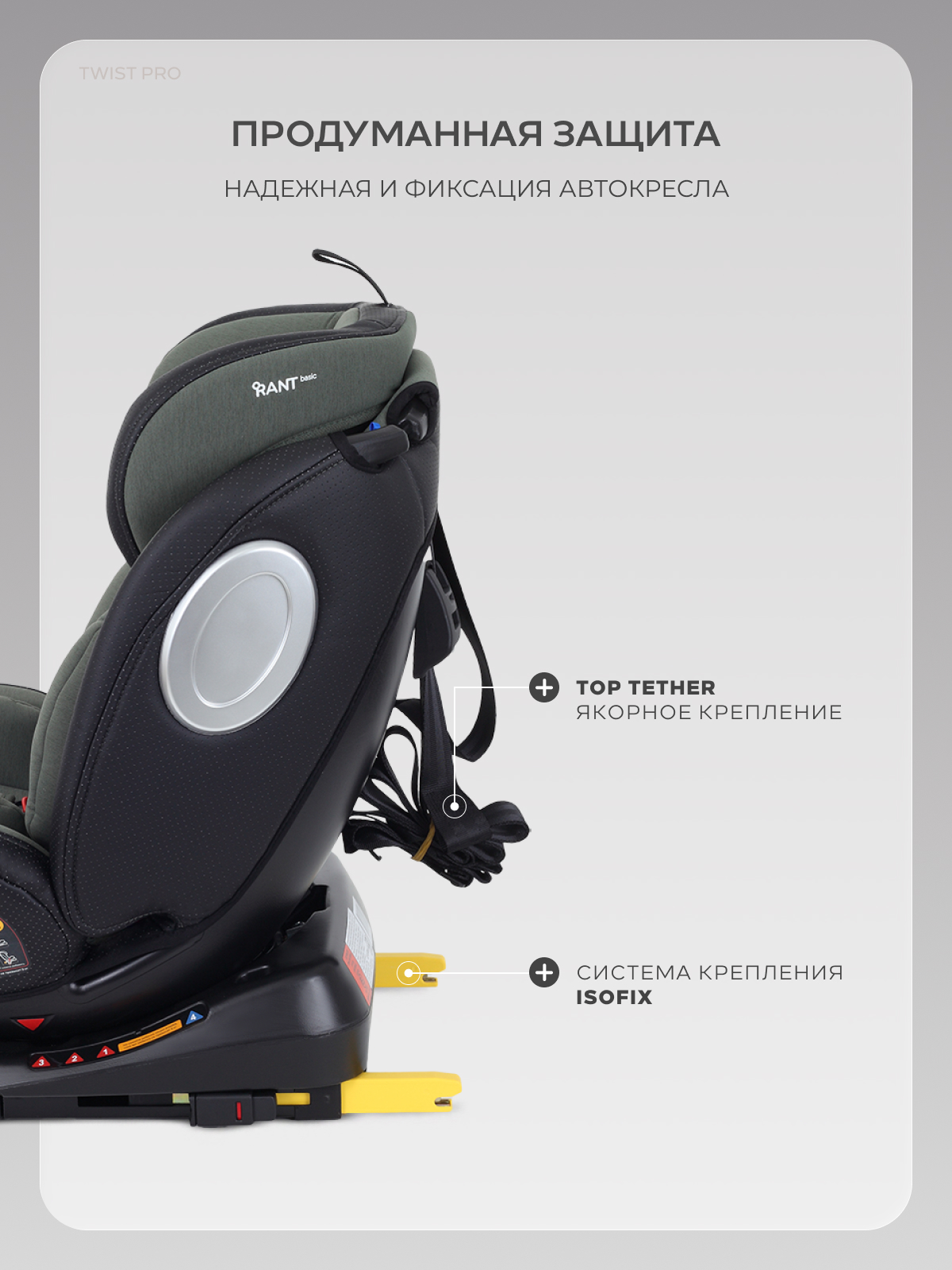 Автокресло Rant Basic Twist Isofix 0+/1/2/3 (0-36 кг) зеленый - фото 8