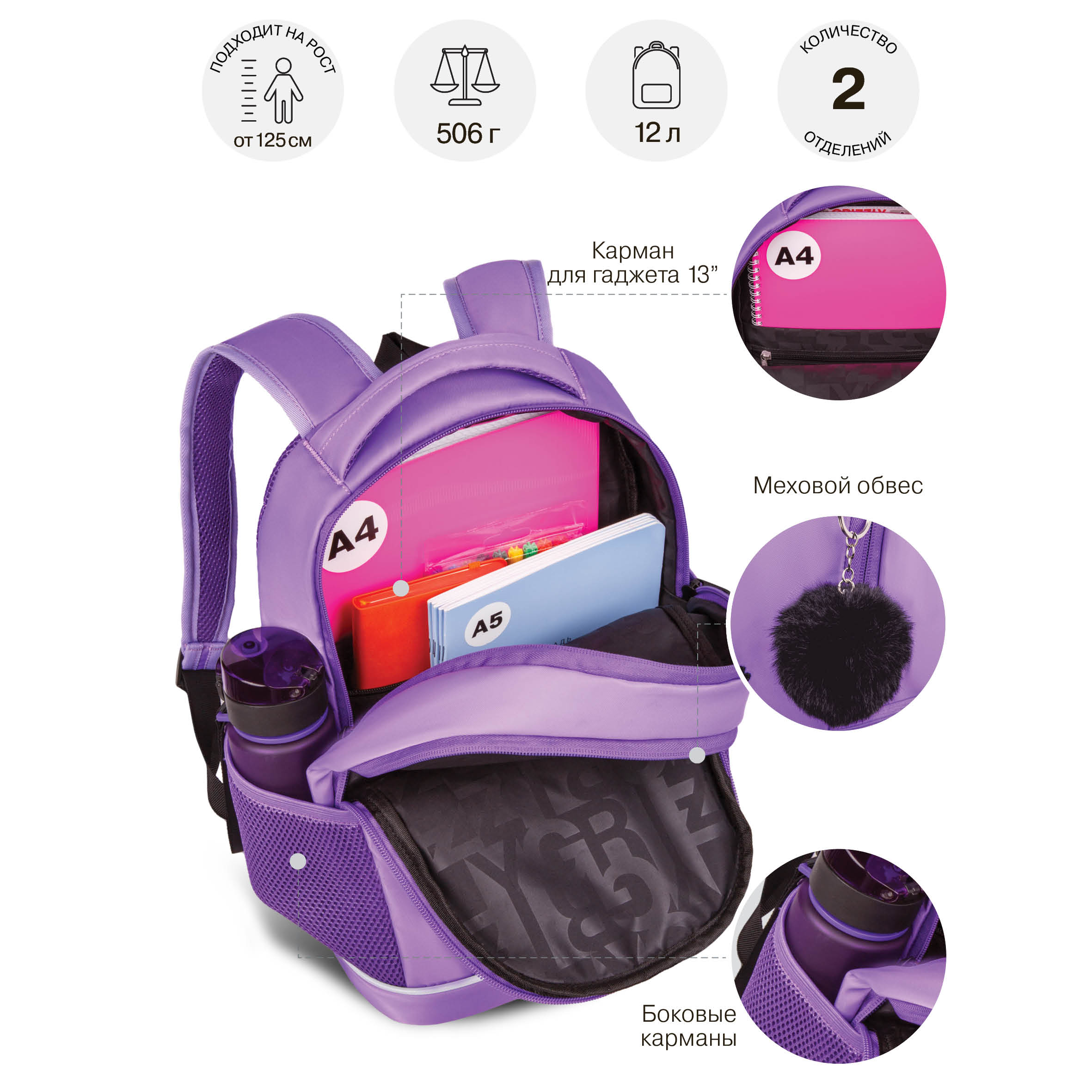 Рюкзак Grizzly для девочки - фото 7