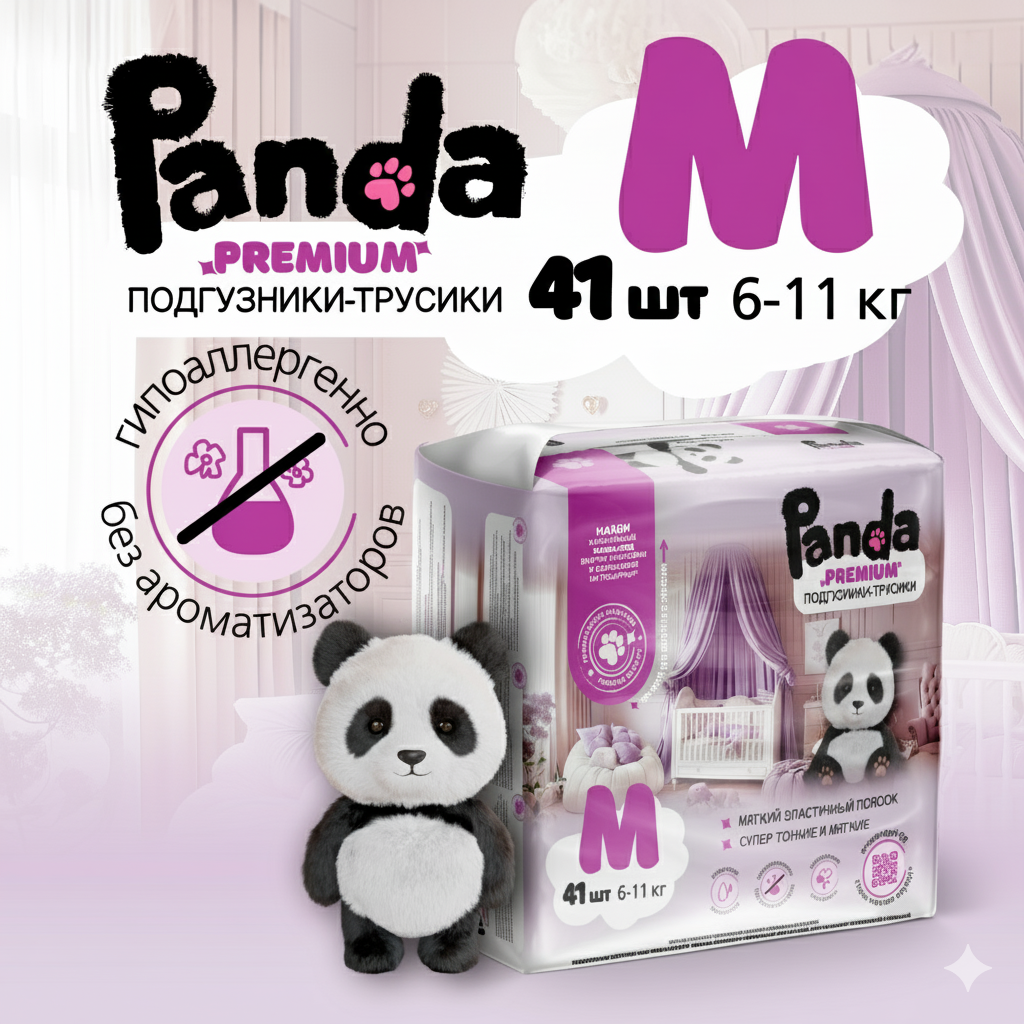 Трусики Panda premium ультратонкие M (6-11) 41 шт. - фото 1