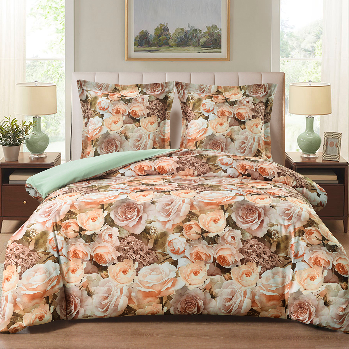 Комплект постельного белья MCotton 1.5-спальный Кармина 4 предм. - фото 1