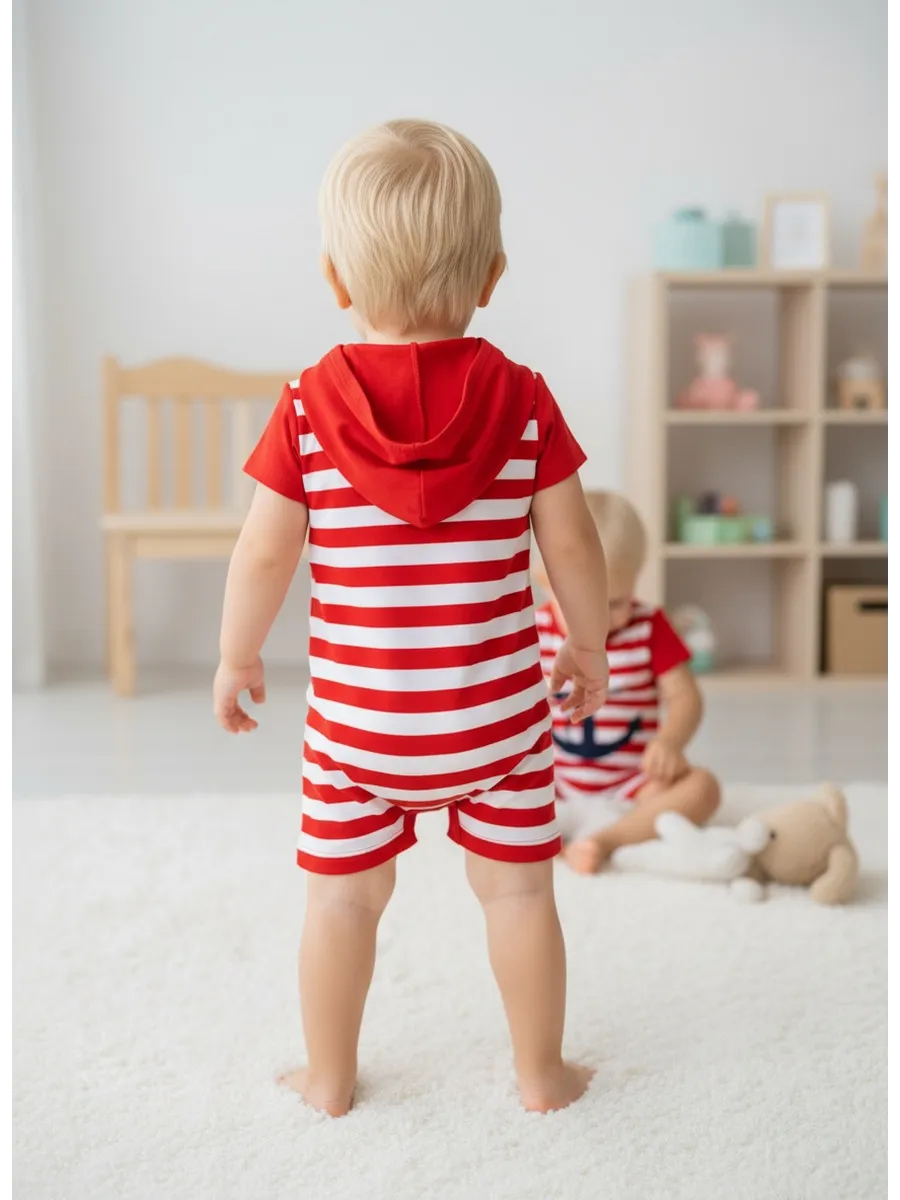 Песочник Linas baby 1117-9AR Красный- полоска - фото 6