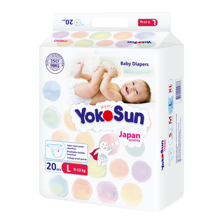 Подгузники YokoSun L (9-13 кг) 20 шт.