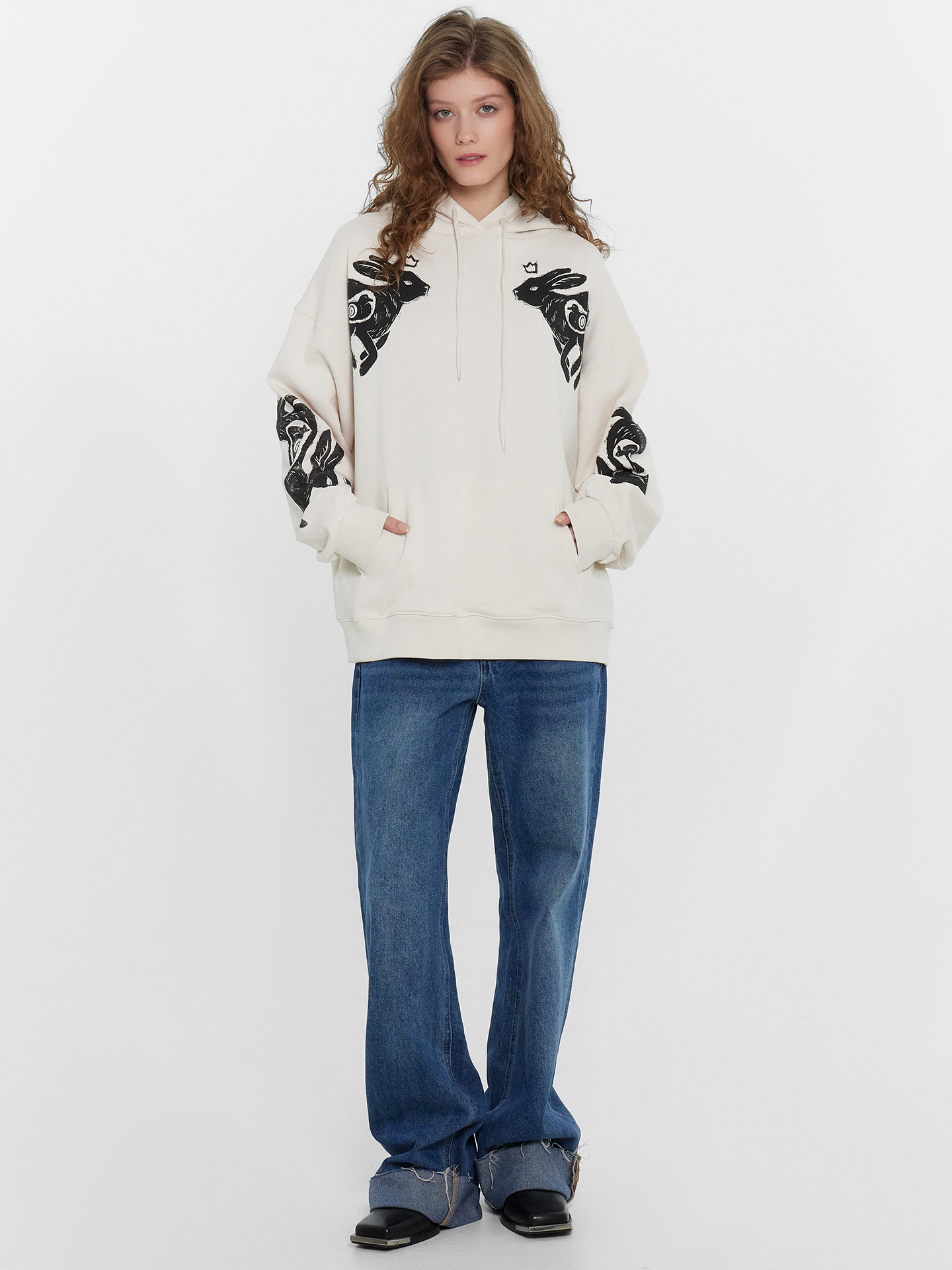 Худи Mark Formelle (Марк Формэль) 122981/белый песок +печать - фото 2