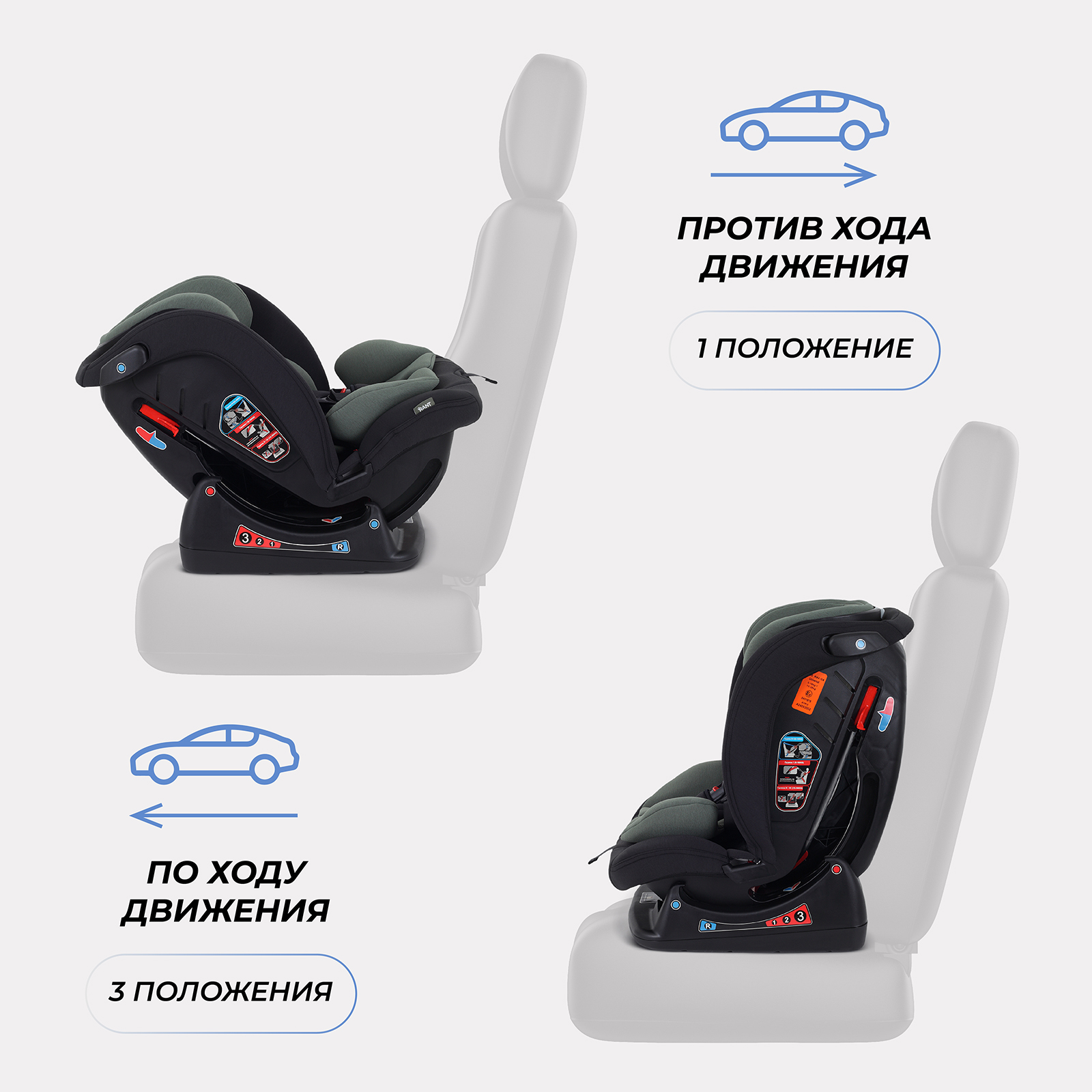 Автокресло Rant AY913 Matrix 0+/1/2/3 (0-36 кг) зеленый - фото 5