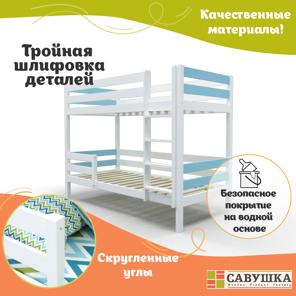 Кровать подростковая Савушка (голубой) - фото 5