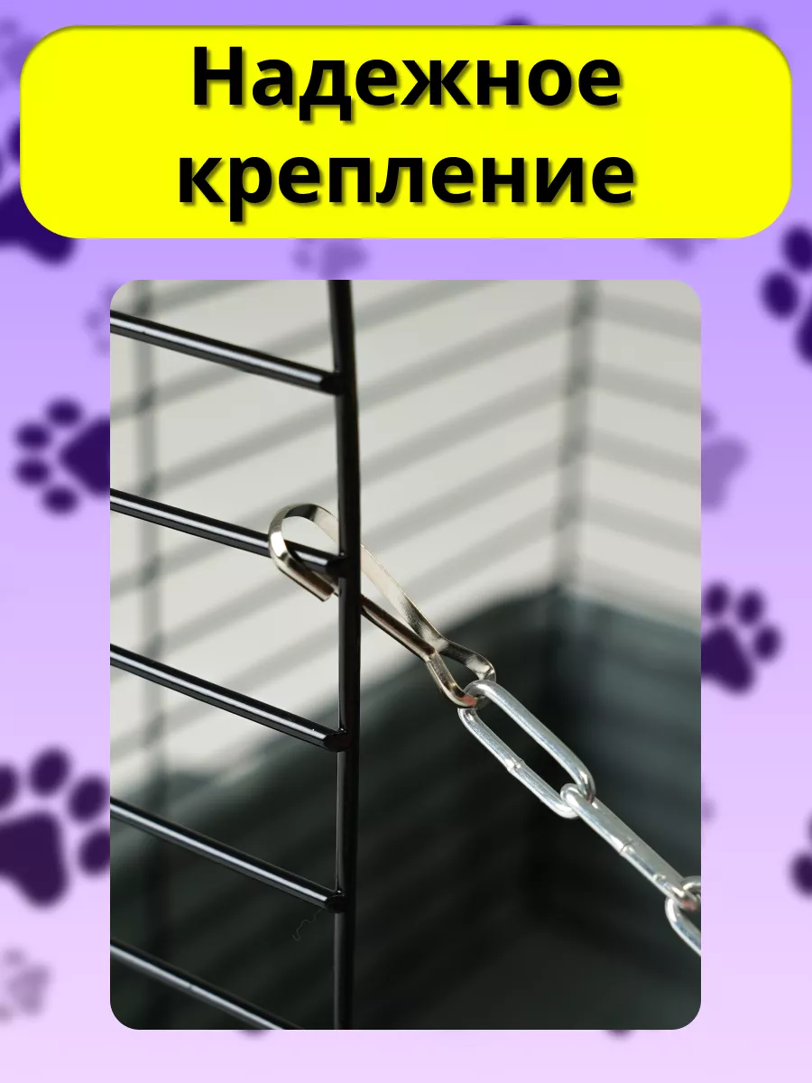 Гамак для грызунов PetiPet зеленый большой 32х30 двухъярусный - фото 5