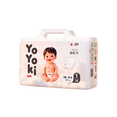 Подгузники Yoyoki 1 (2-5 кг) 48 шт.