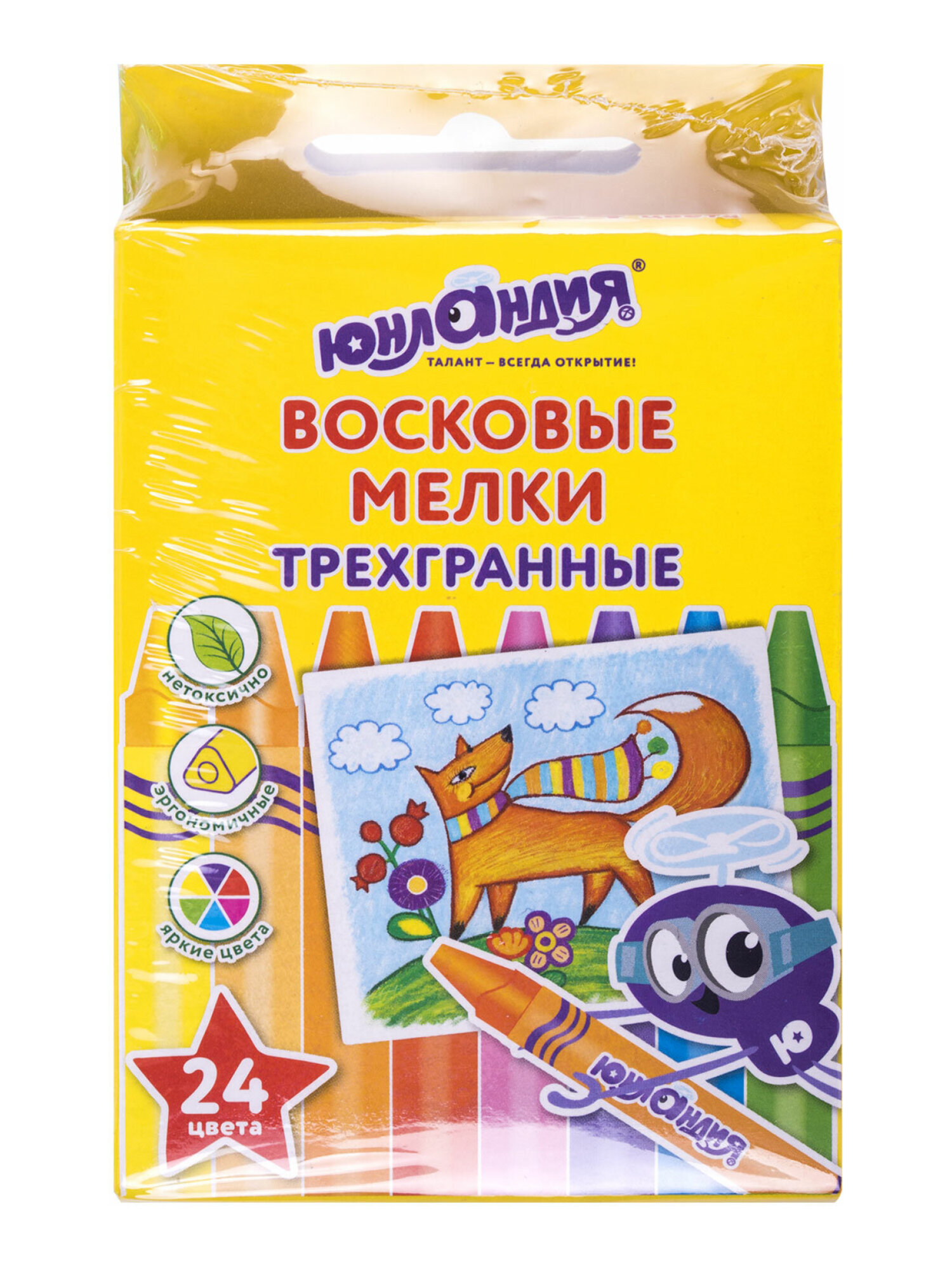 Восковые мелки Юнландия 24 шт. - фото 12