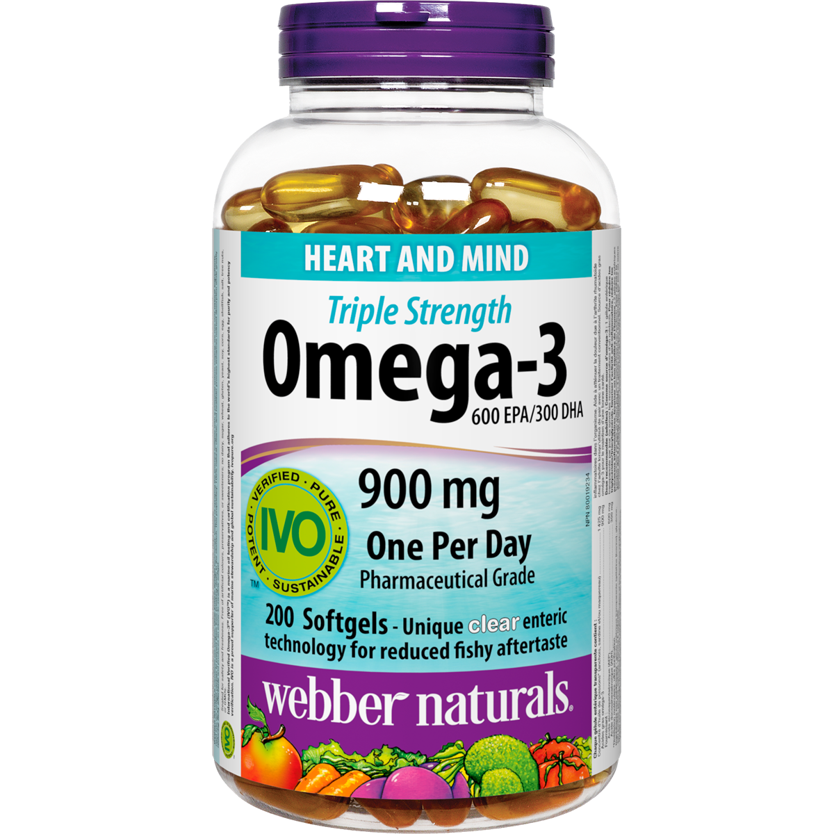 БАД Webber naturals Тройная сила Омега-3 900 мг 1974 мг 200 капсул - фото 1