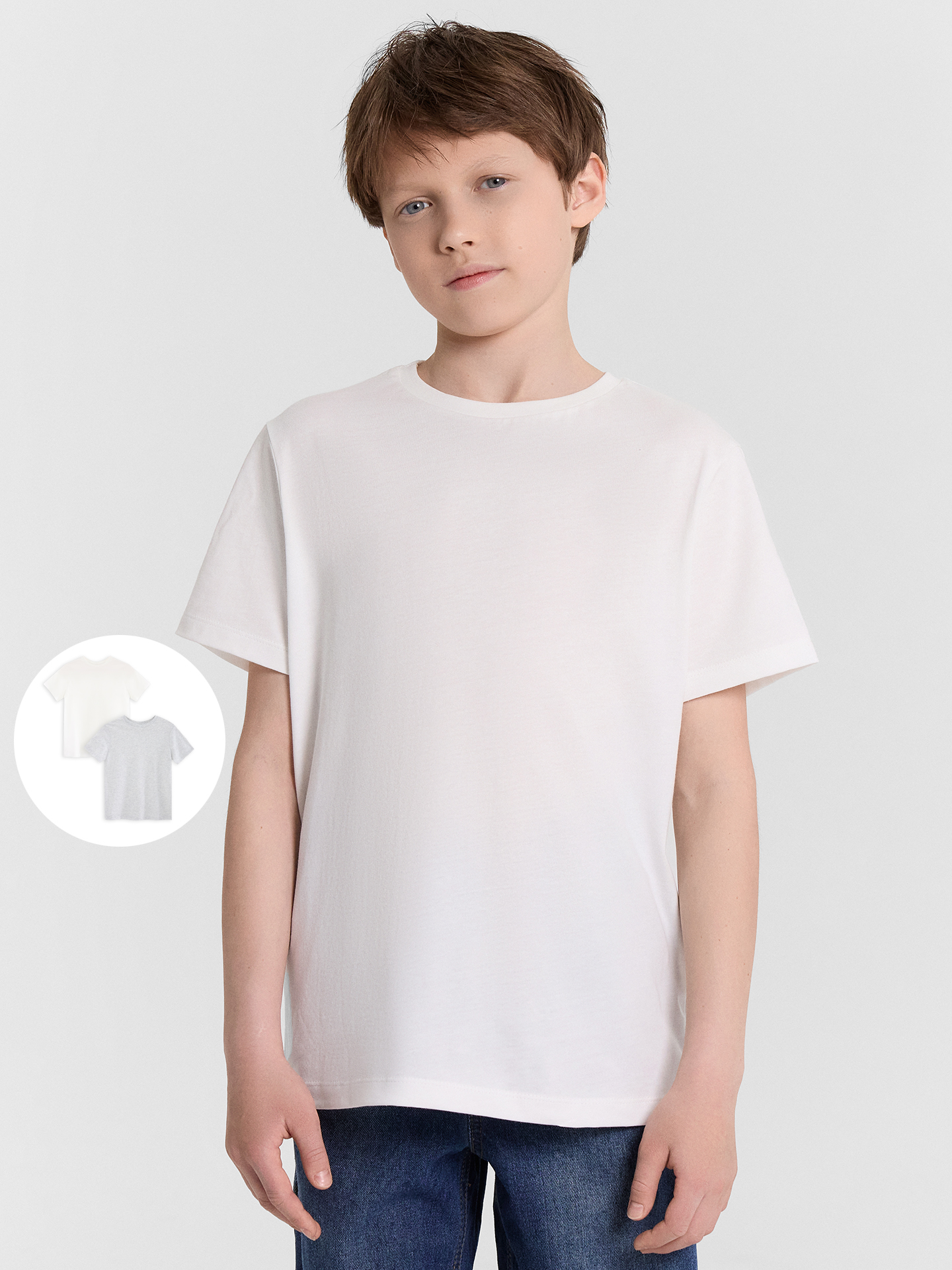 Футболка 2 шт Mark Formelle (Марк Формэль) 113379-2/серый меланж 4306-А + белый - фото 1