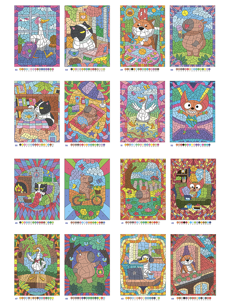 Раскраска по номерам Проф-Пресс большая Капибара и Гусь 100 сюжетов - фото 10