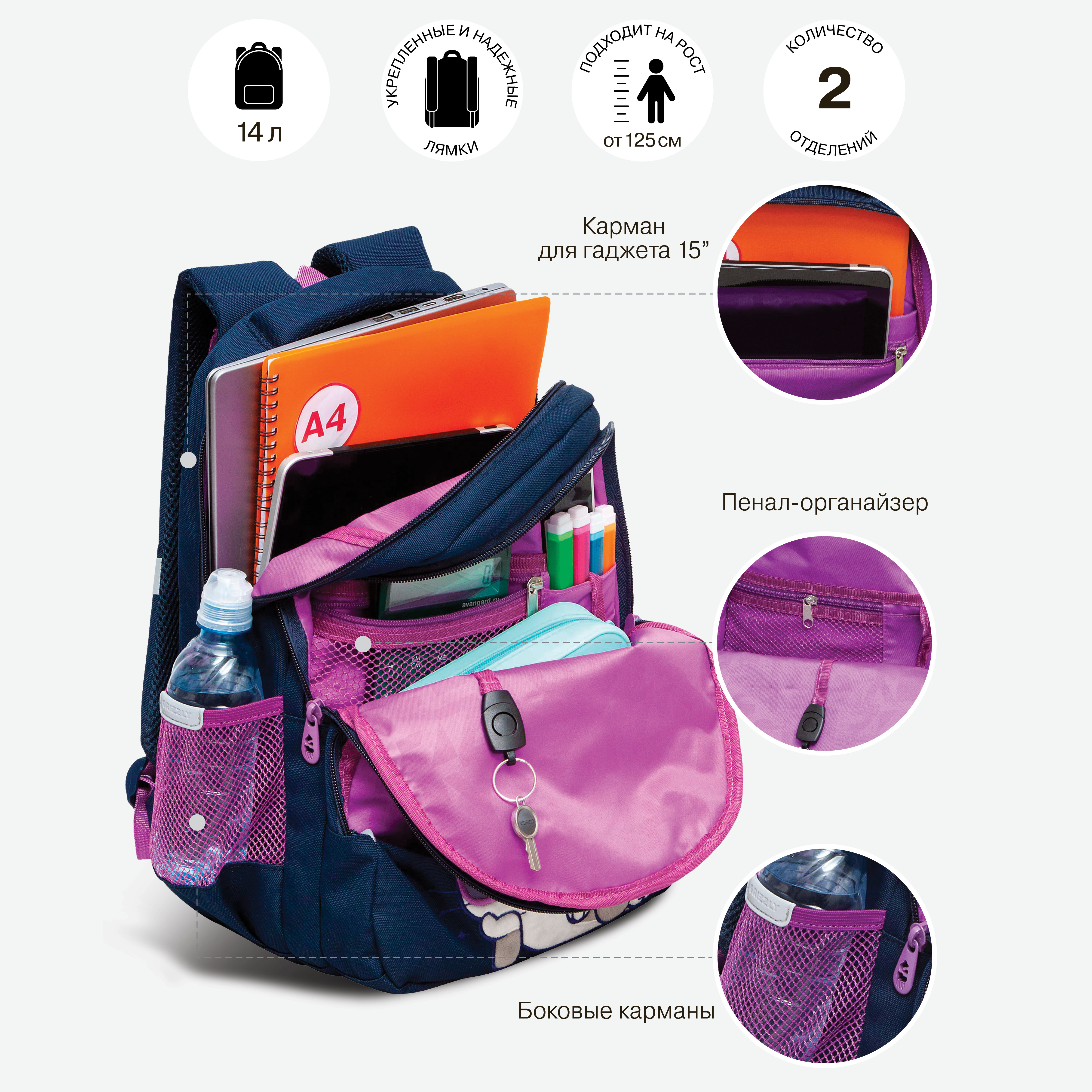 Рюкзак Grizzly для девочки - фото 8