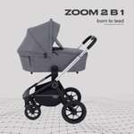 Коляска 2в1 MOWbaby Zoom silver grey серый