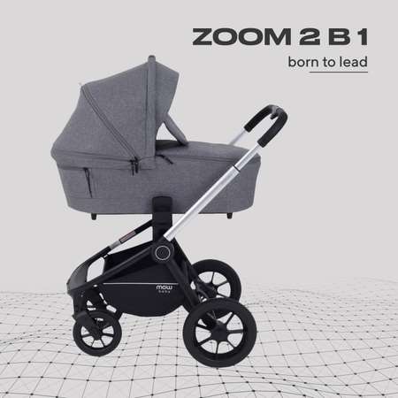 Коляска 2в1 MOWbaby Zoom silver grey серый