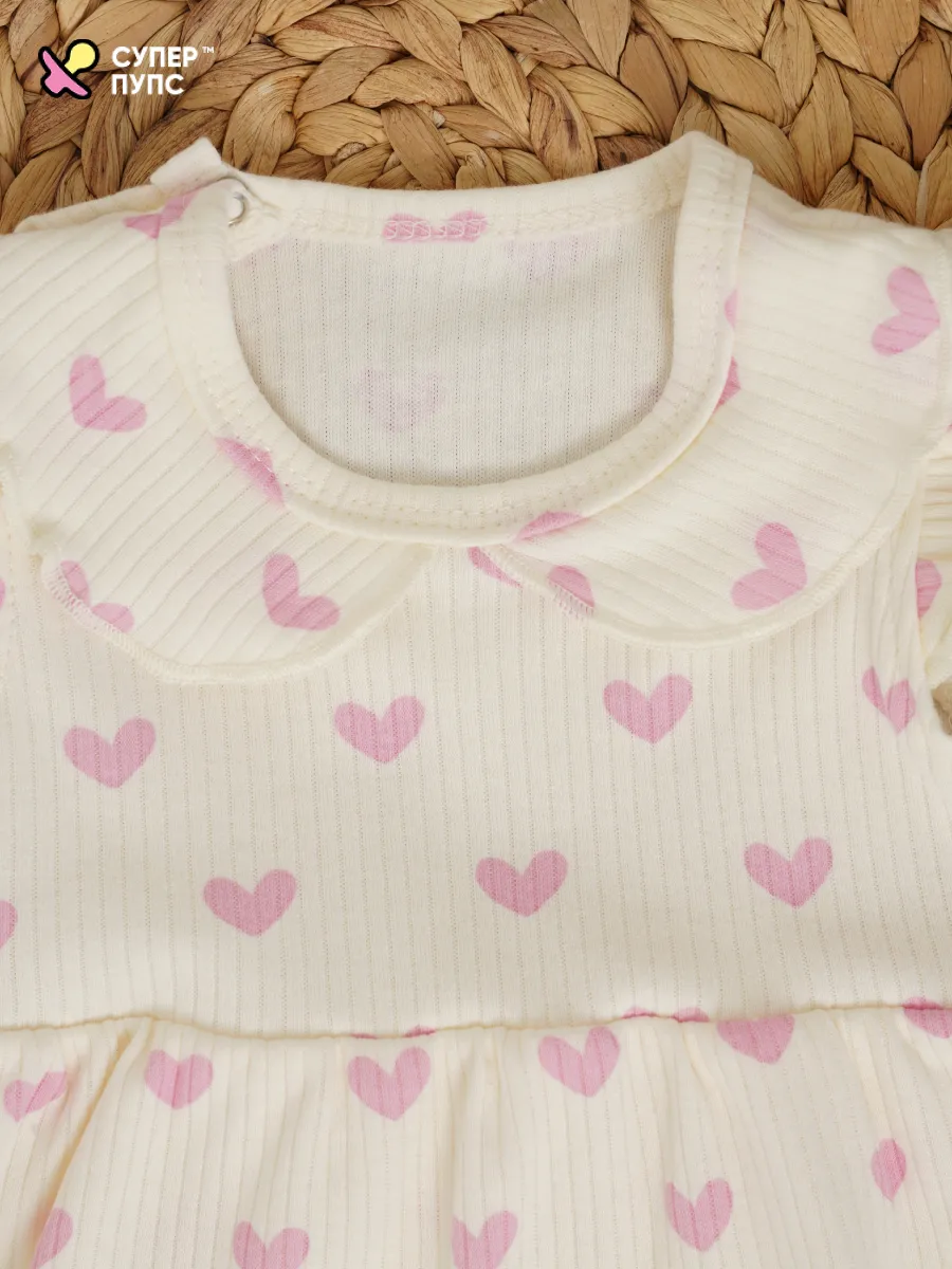 Боди-платье Супер Пупс бд/платье/2крыл/розовыесердца - фото 8