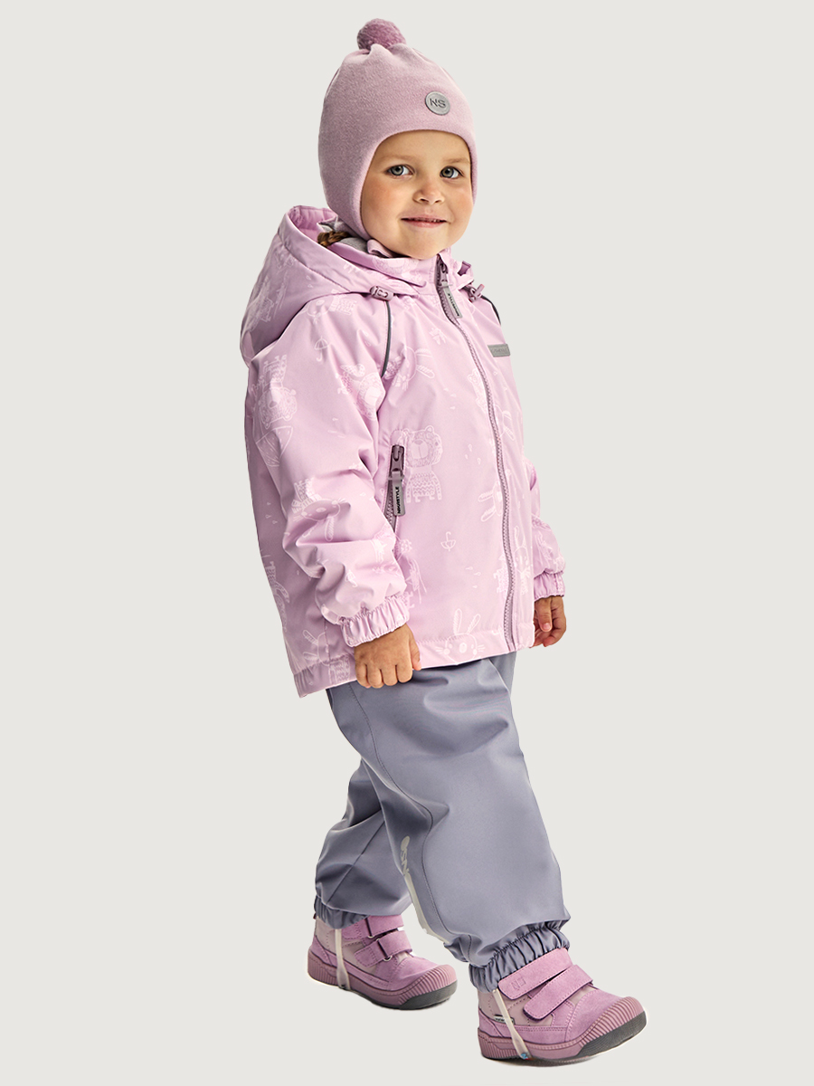 Костюм NIKASTYLE 7м0226 пудра/светло-серый - фото 4