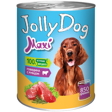 Корм для собак Зоогурман Jolly Dog Говядина с рубцом ж/б 850г