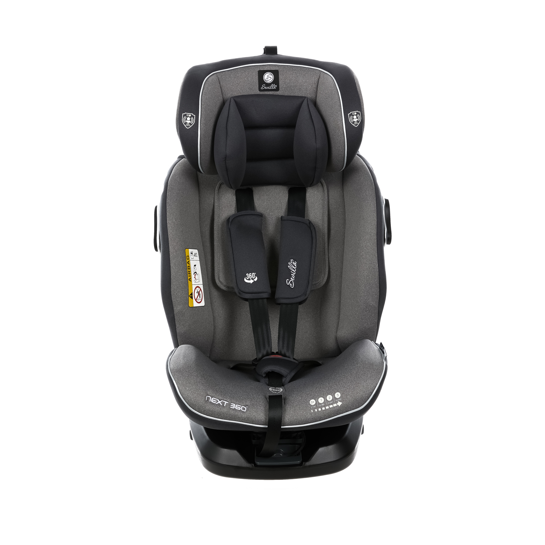 Автокресло Sevillababy Isofix 0+/1/2/3 (0-36 кг) серый - фото 4