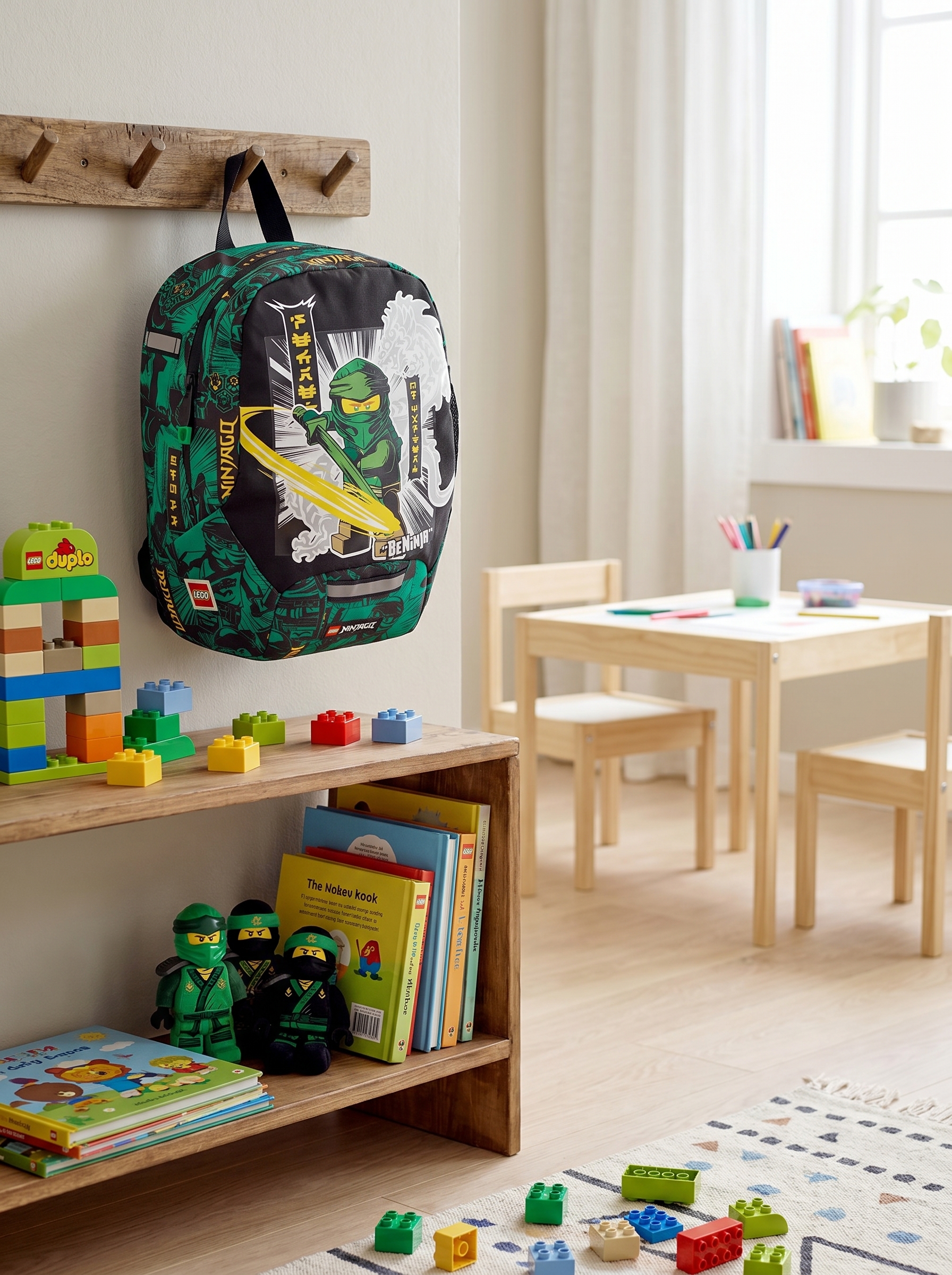 Изображение товара Дошкольный рюкзак LEGO Kindergarden Ninjago зеленый легкий и практичный Изображение товара Дошкольный рюкзак LEGO Kindergarden Ninjago зеленый легкий и практичный