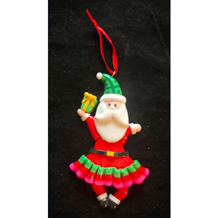 Украшение ёлочное Магия праздника NY18/034 Украшение ёлочное из полимеров: Дед Мороз с подарком 12-8 cm, матовый