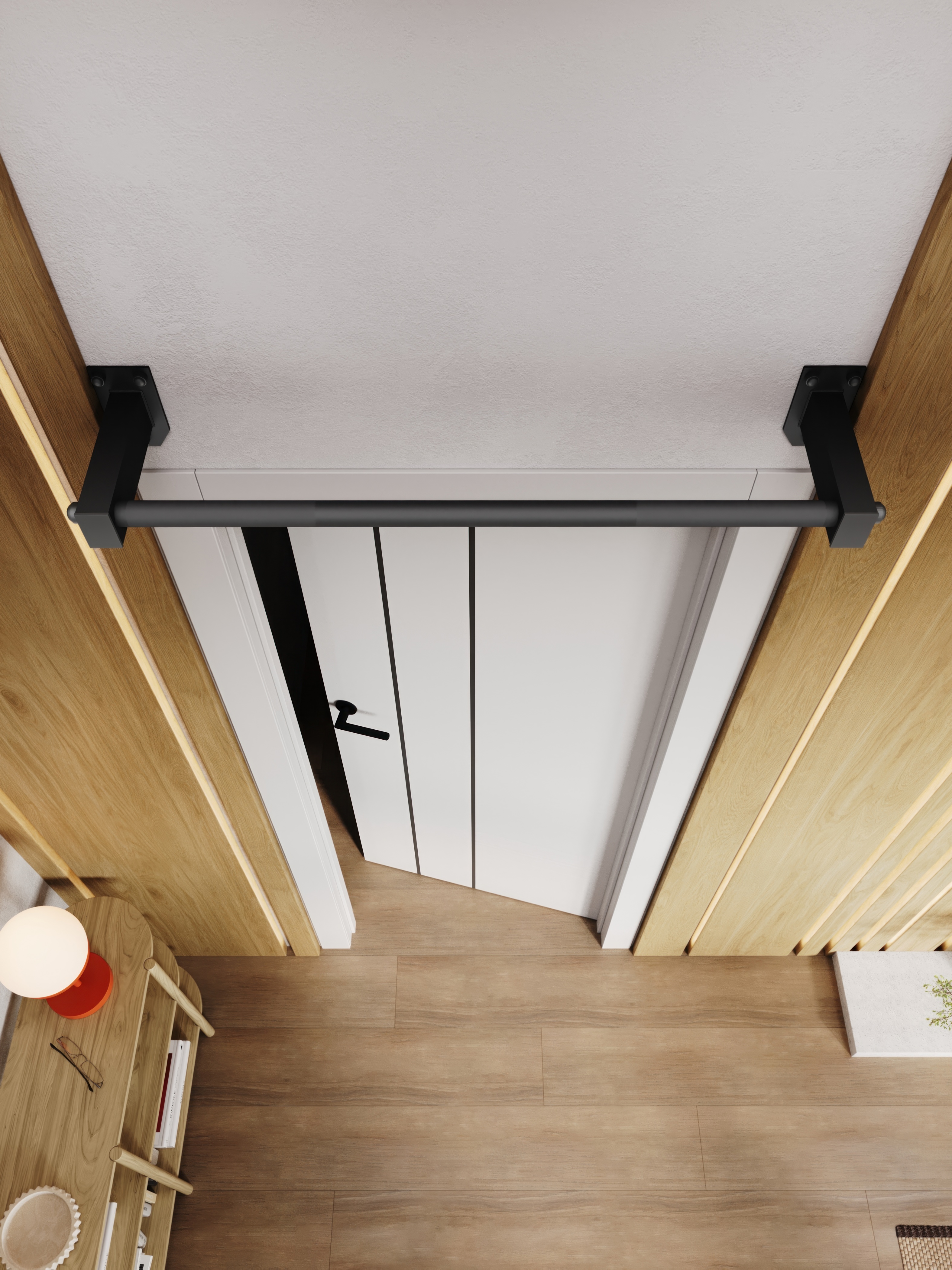 Турник настенный наддверный "Классик" BLACK - стальное рифление - фото 9