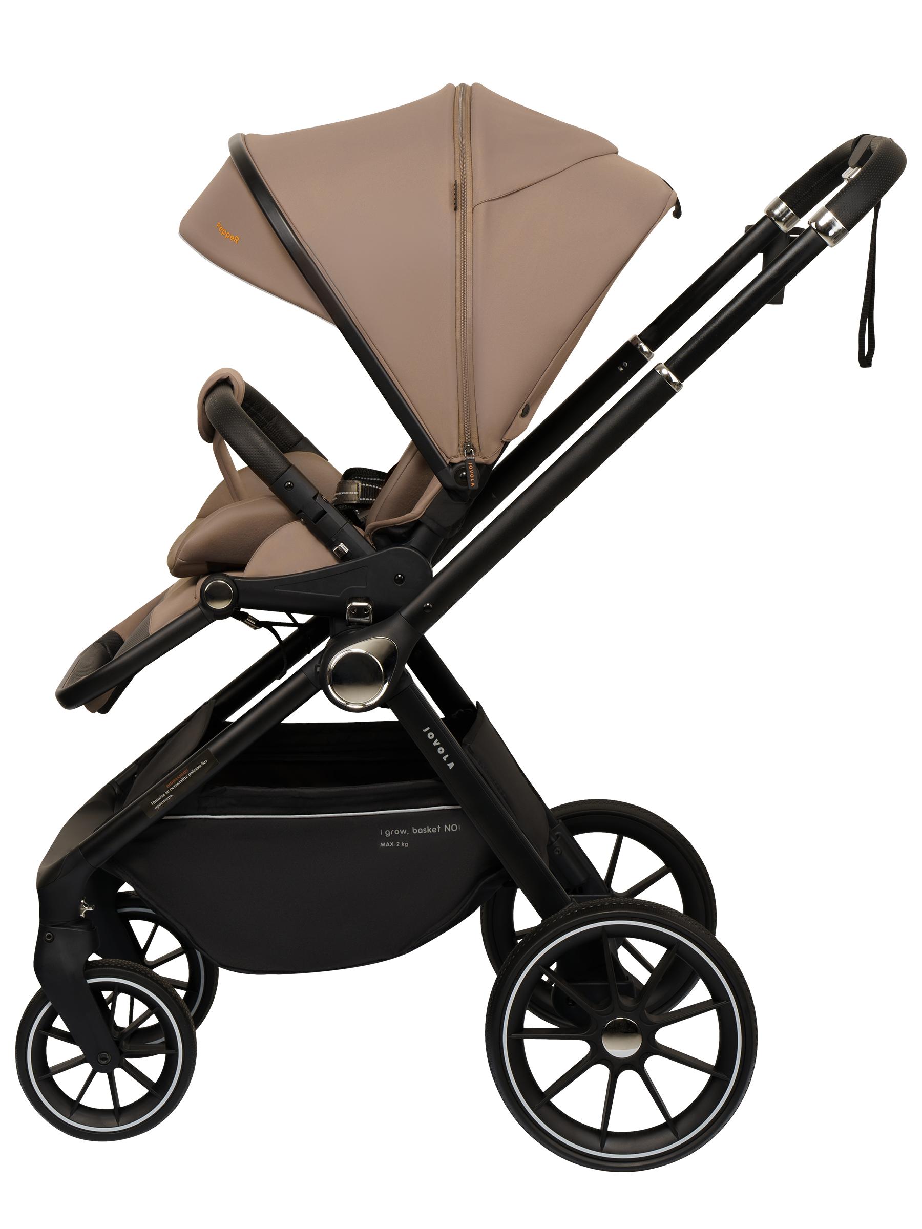 Коляска 2в1 JOVOLA Pepper универсальная коричневый - фото 22