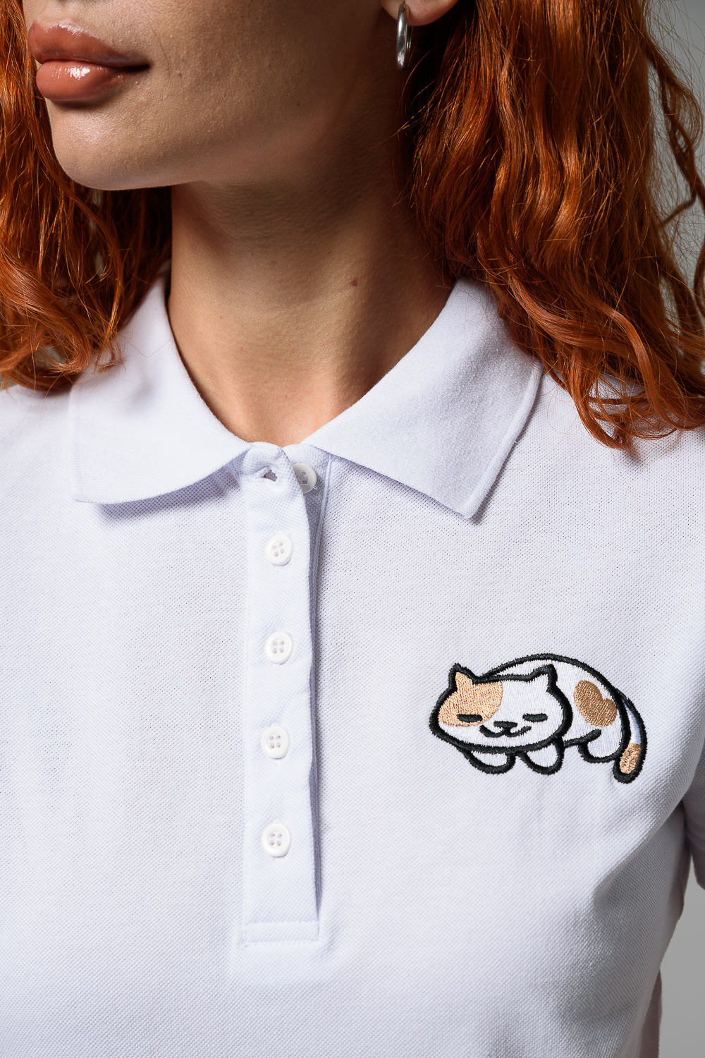 Поло Натали Суслова 8524 белый+кот - фото 7