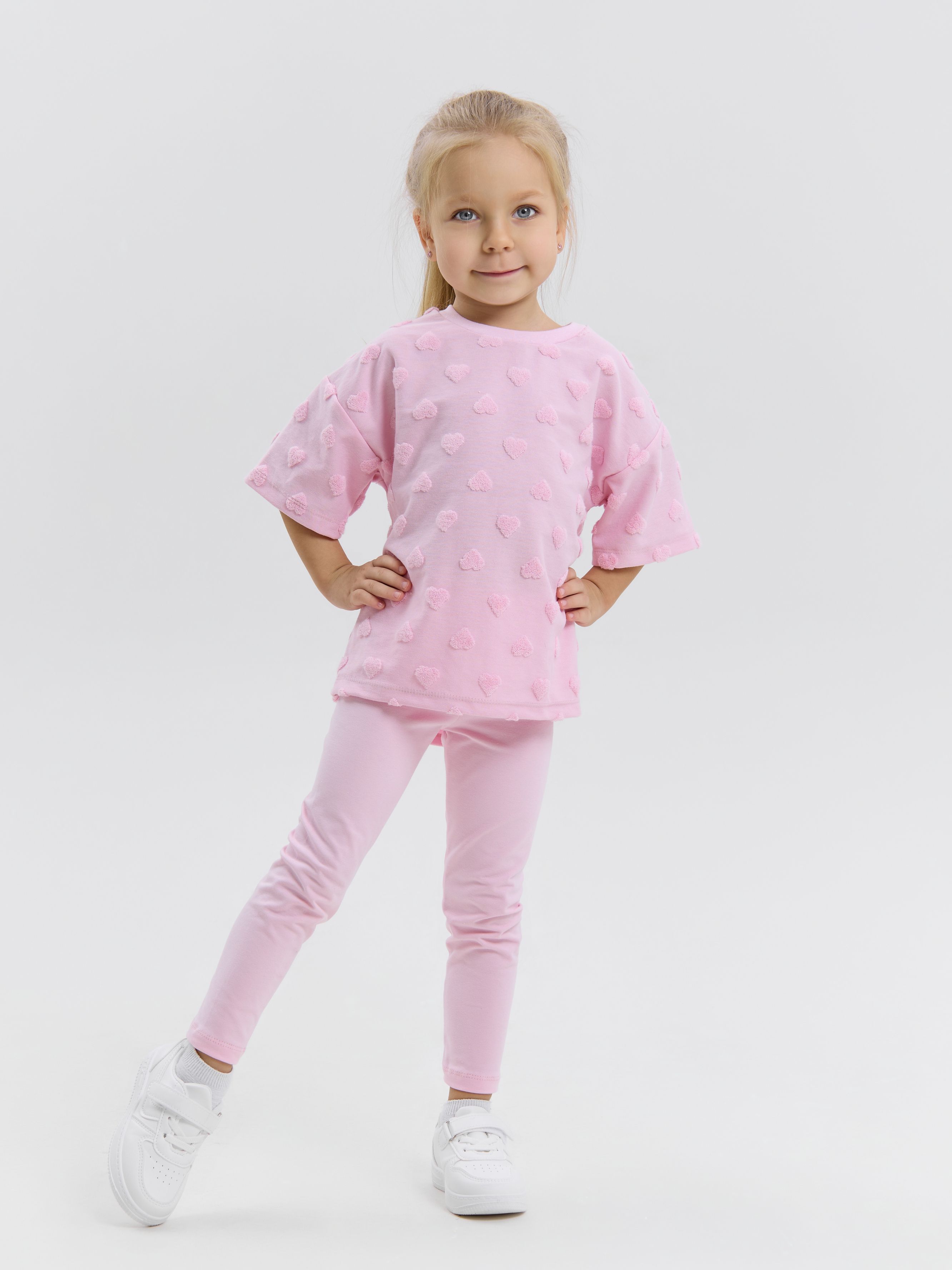 Футболка и леггинсы LEVA костюм_Томми_розовый - фото 1