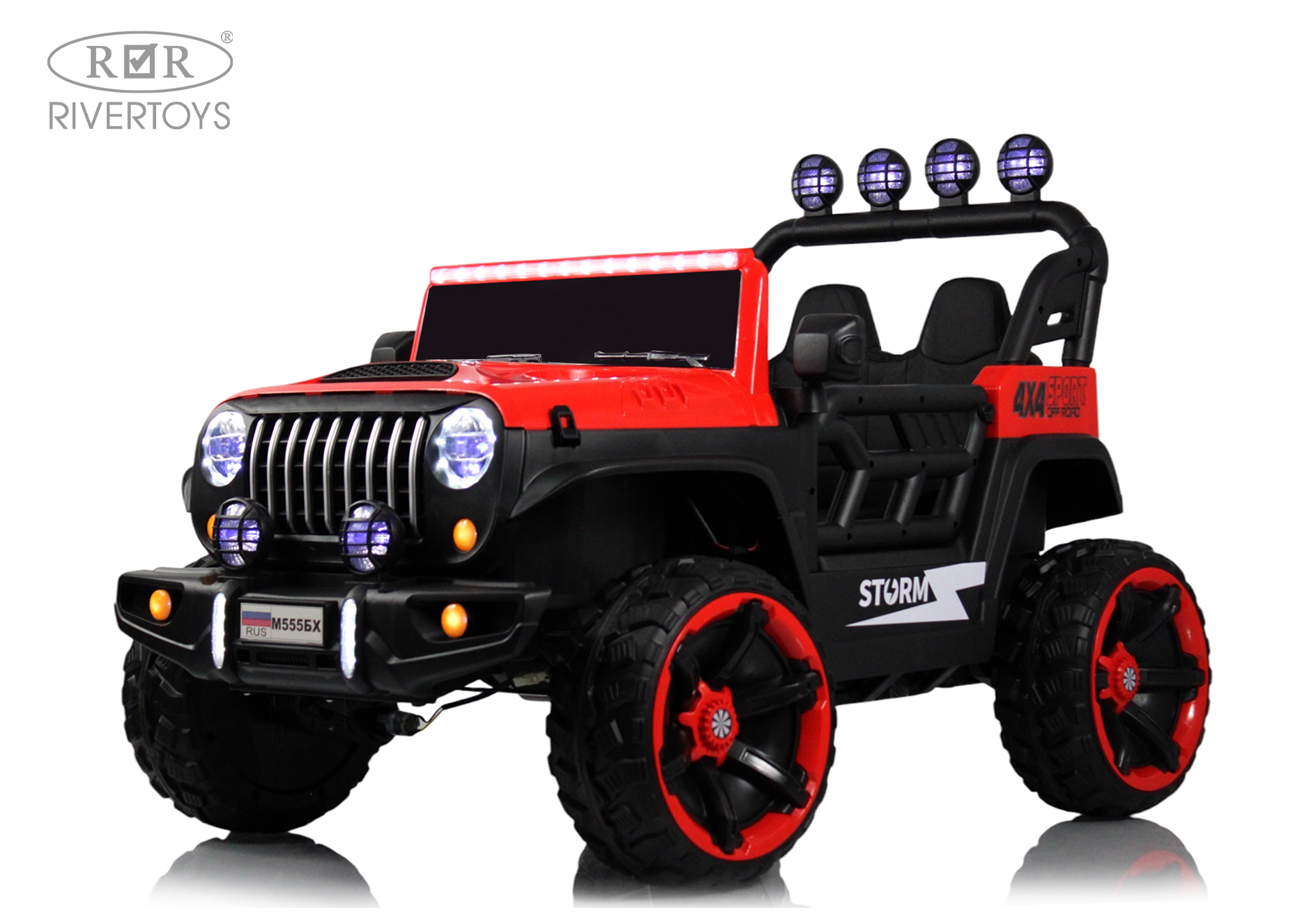 Электромобиль RIVERTOYS М555БХ-NEW-RED С пультом ДУ - фото 4