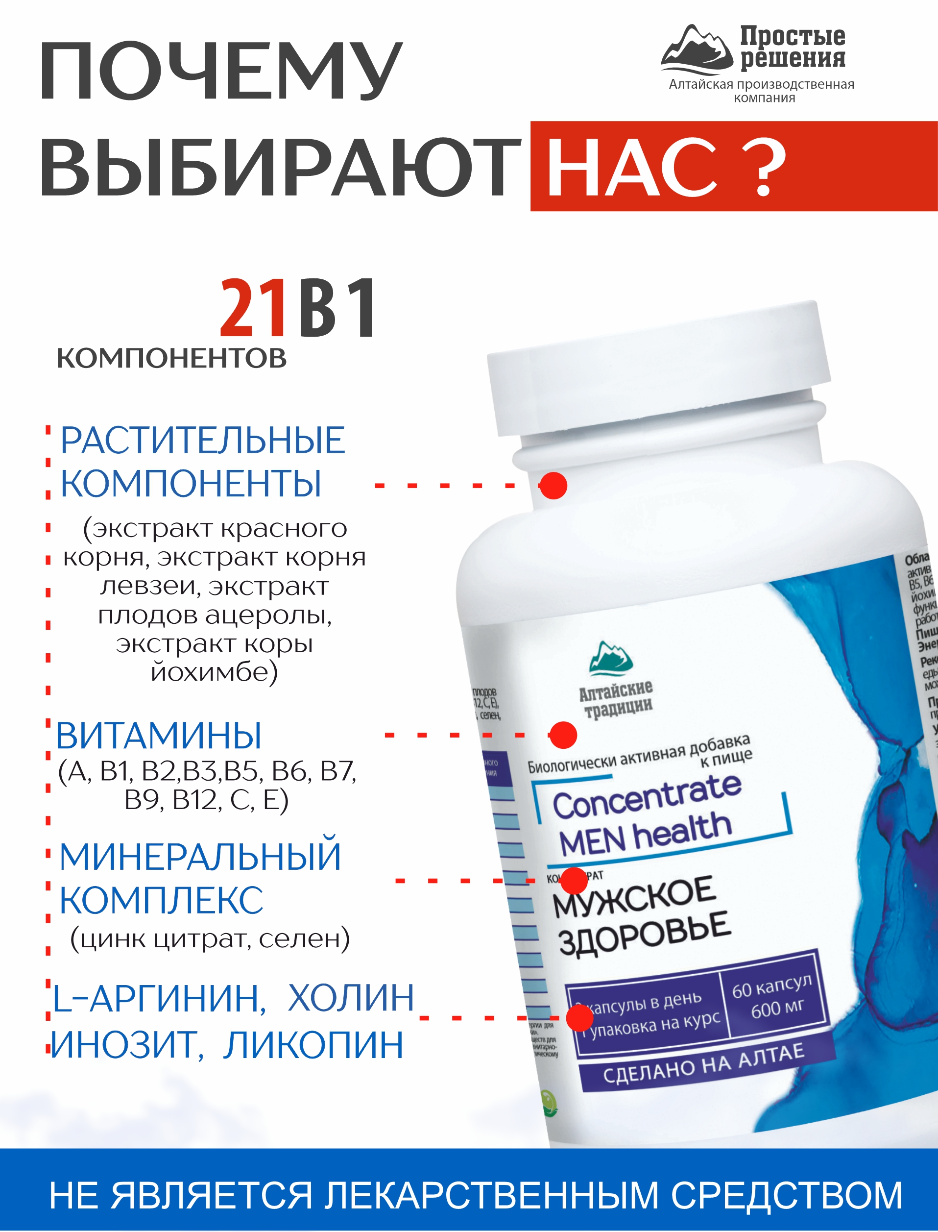 Концентрат пищевой Алтайские традиции Мужской 60 капсул - фото 4