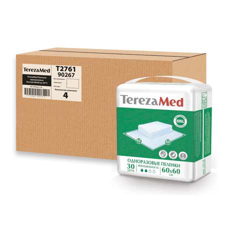 Пелёнки одноразовые TerezaMed 60х60 см 120 шт.