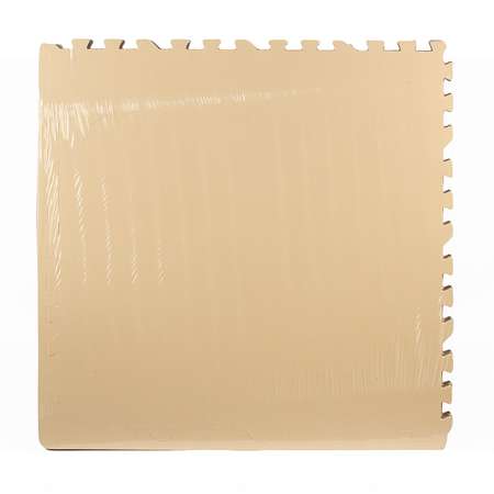 Развивающий детский коврик Eco cover игровой мягкий пол бежево-коричневый 60х60