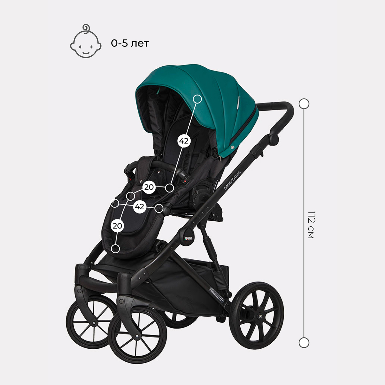 Коляска 3в1 Riko Basic Montana Ecco зеленый - фото 5