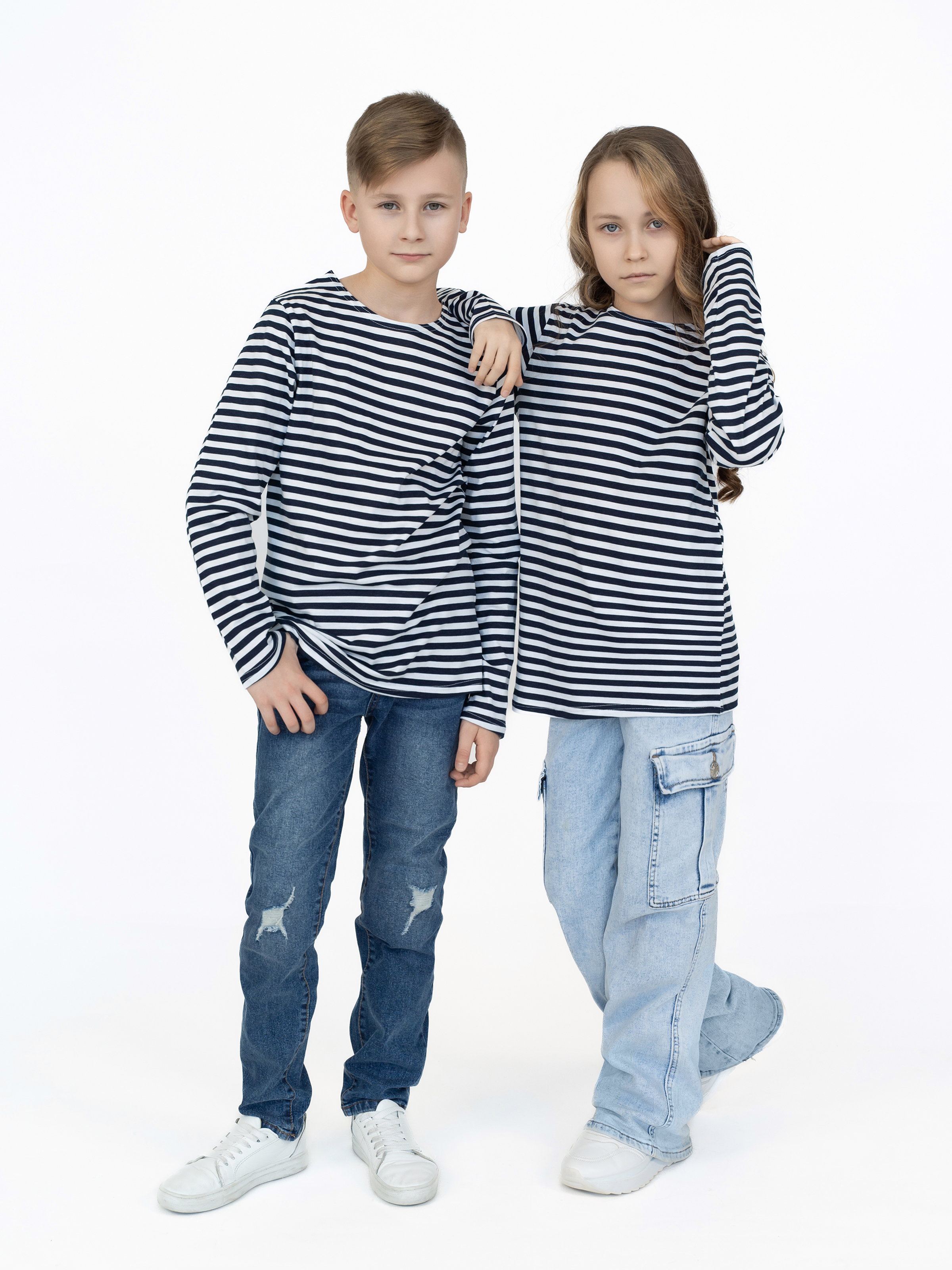 Лонгслив Утенок 516 темно-синий полоска - фото 2