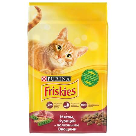 Корм сухой для кошек Friskies 10кг с мясом и полезными овощами