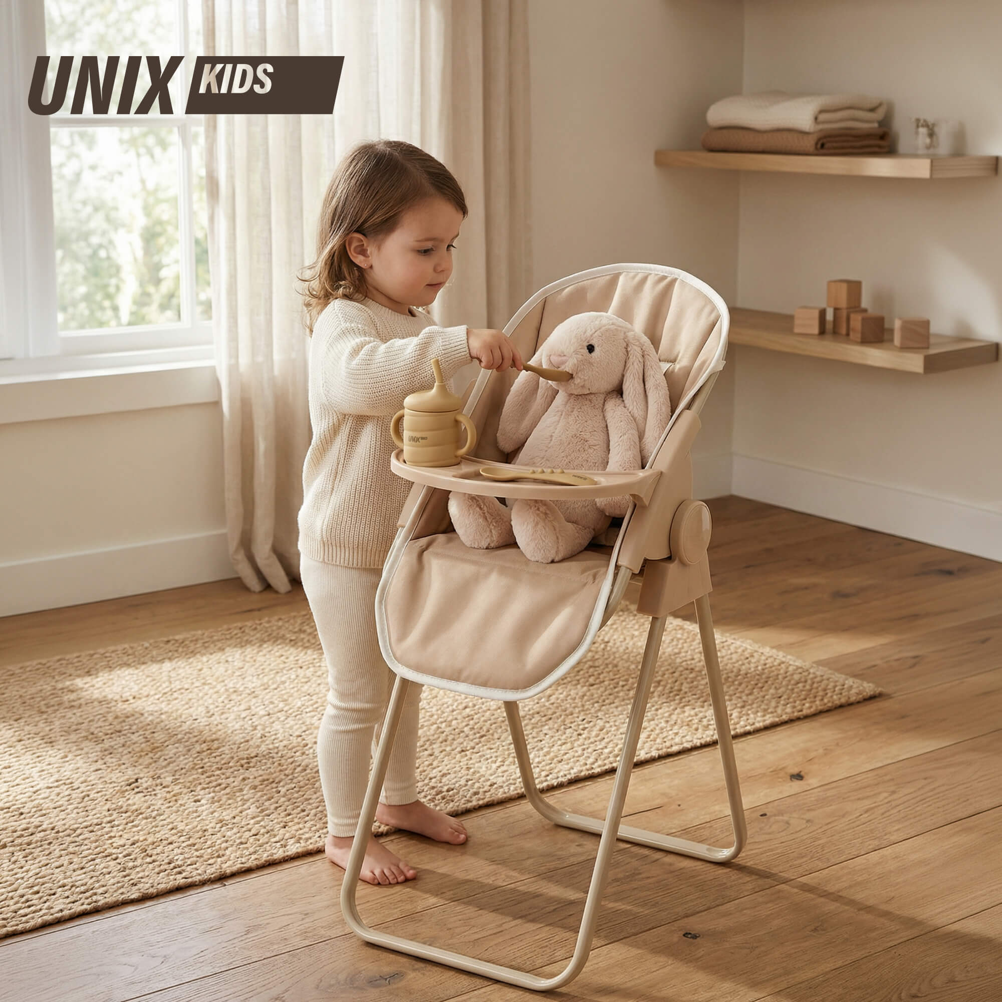Аксессуар для кукол UNIX Kids стульчик для кормления DOLLHCHAIRCL - фото 1