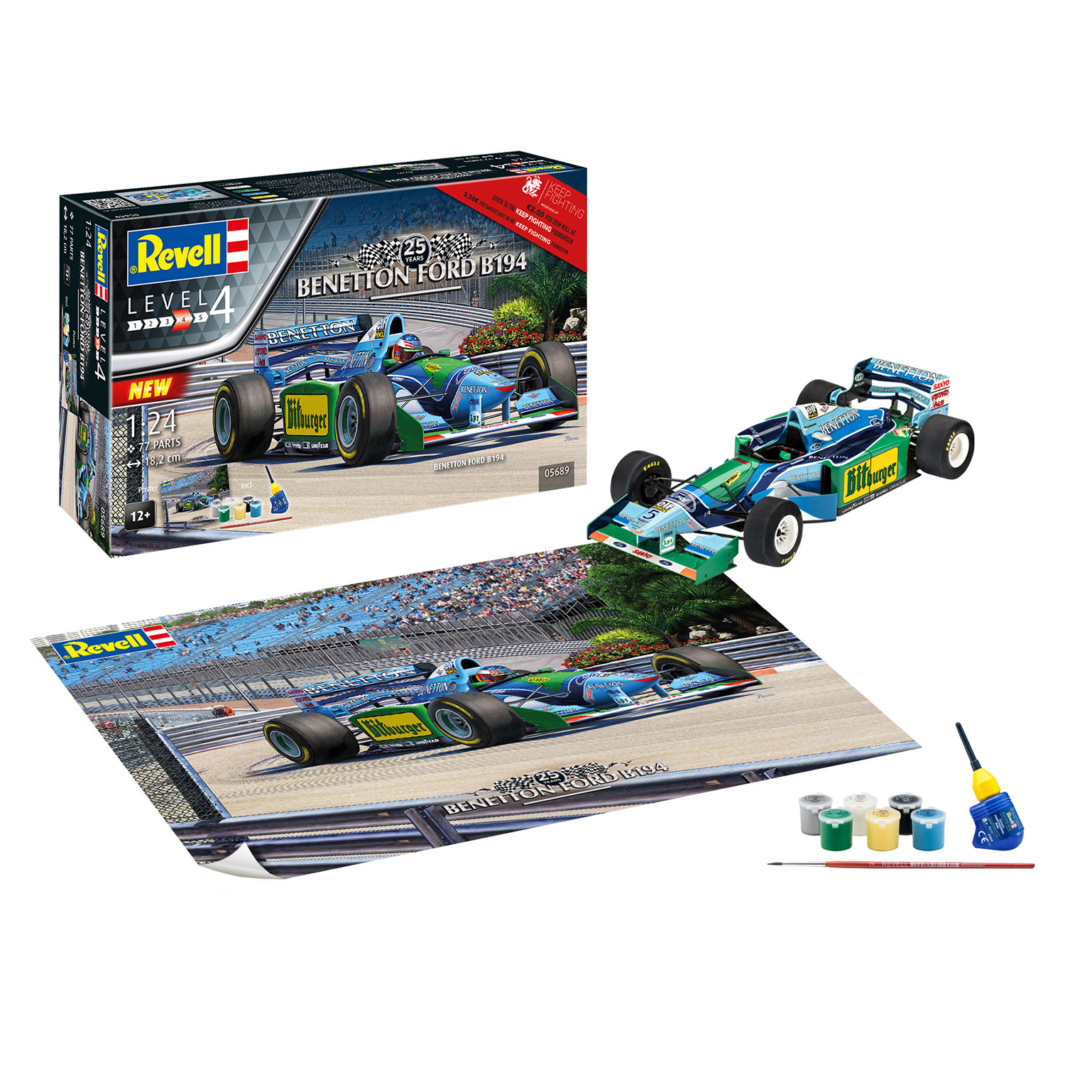 Сборная модель Revell Гоночный автомобиль Benetton Ford B194 05689 - фото 2